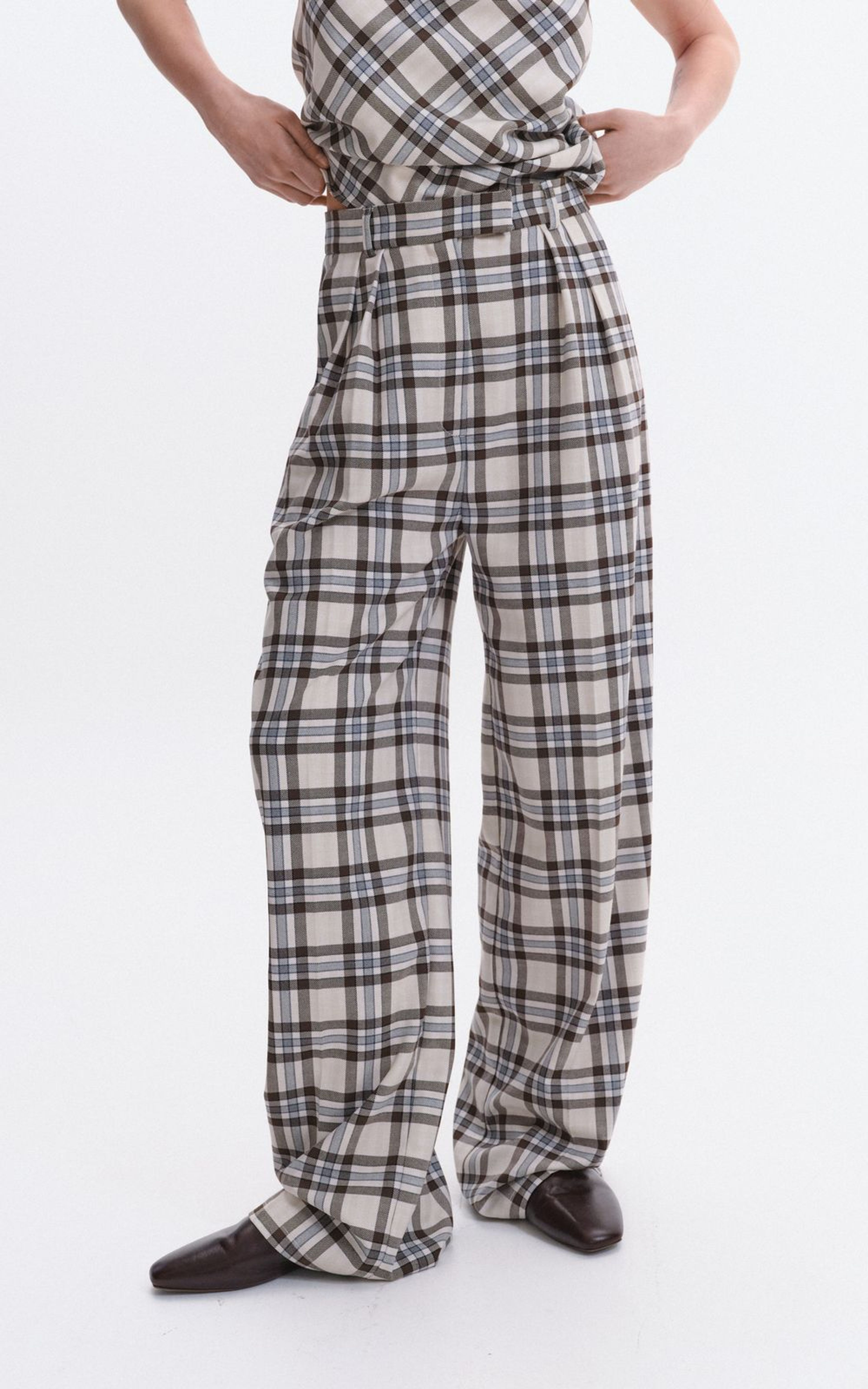 Straight-Leg Tartan Trousers