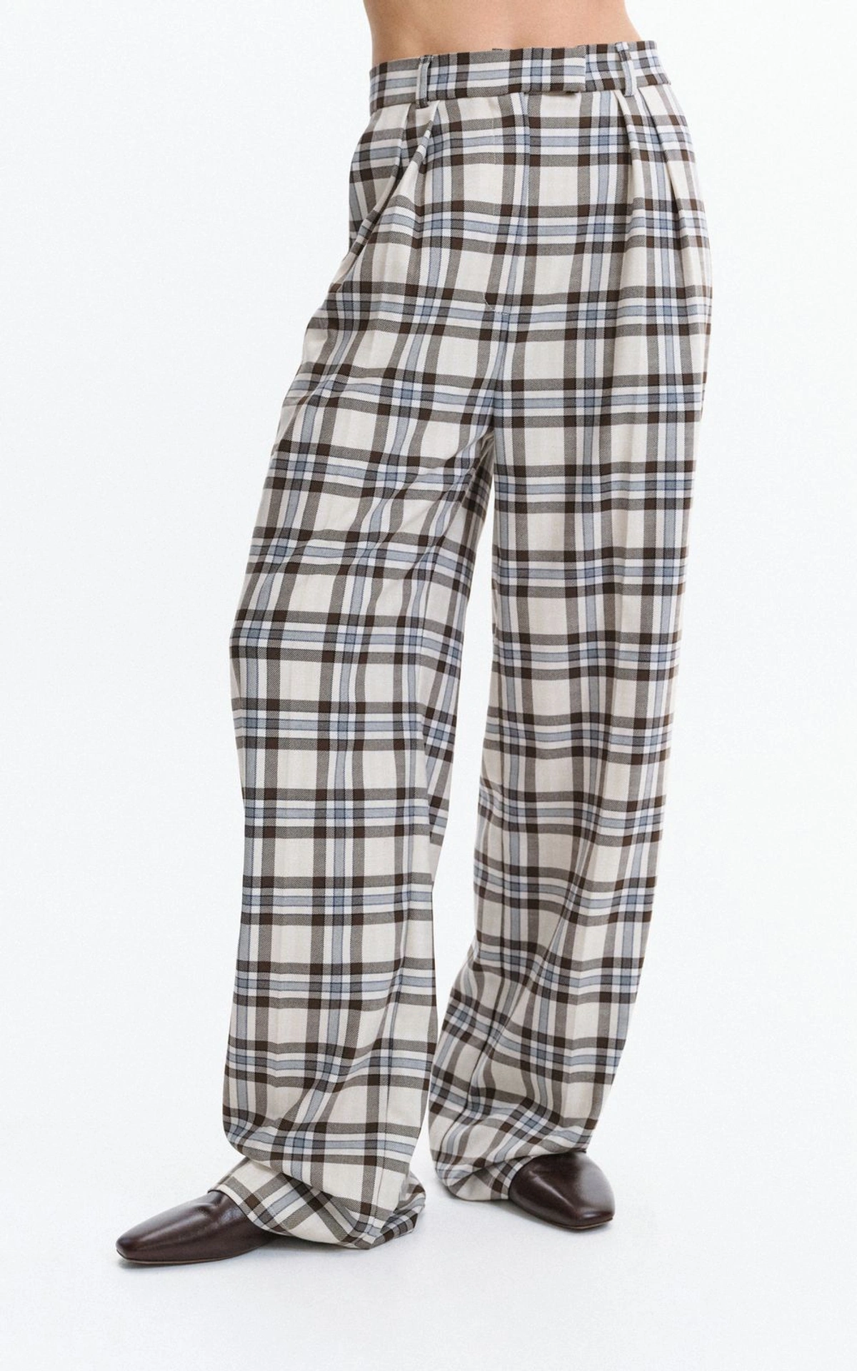 Straight-Leg Tartan Trousers