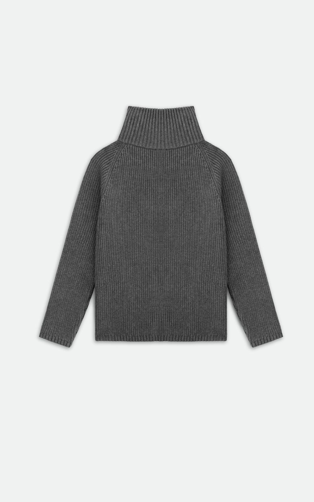 Oversized High-Collar Zip Sweater - Graphite | COOSH