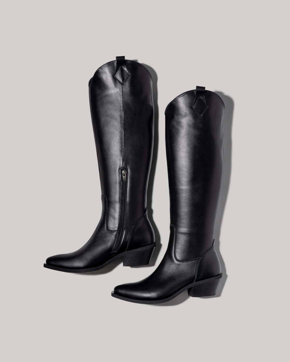 Leather Knee-High Cowboy Boots