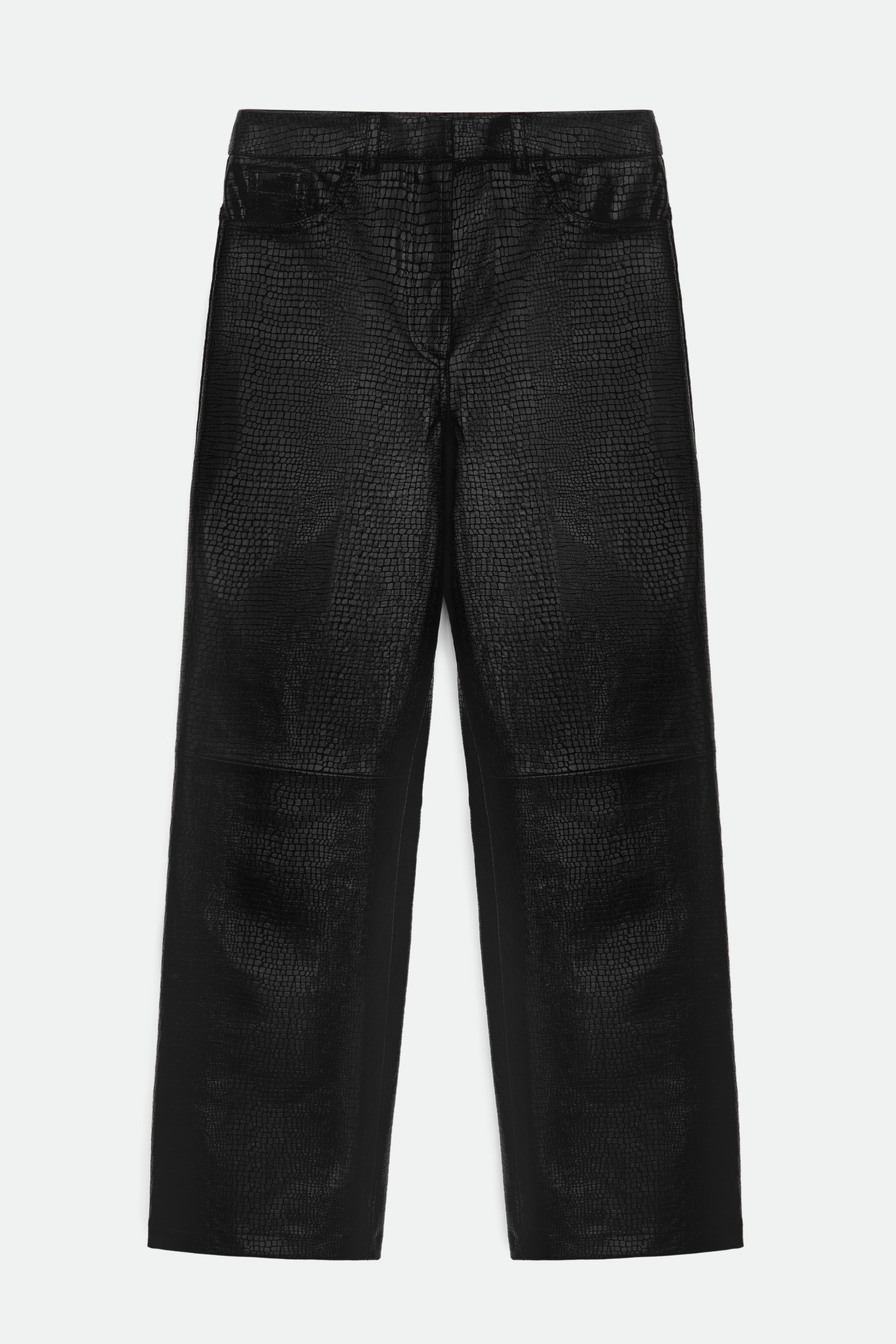 パンツ LOW CLASSIC : 24FW / SHIRRING VOLUME LEATHER PANTS (BLACK) 22-1-min.jpg