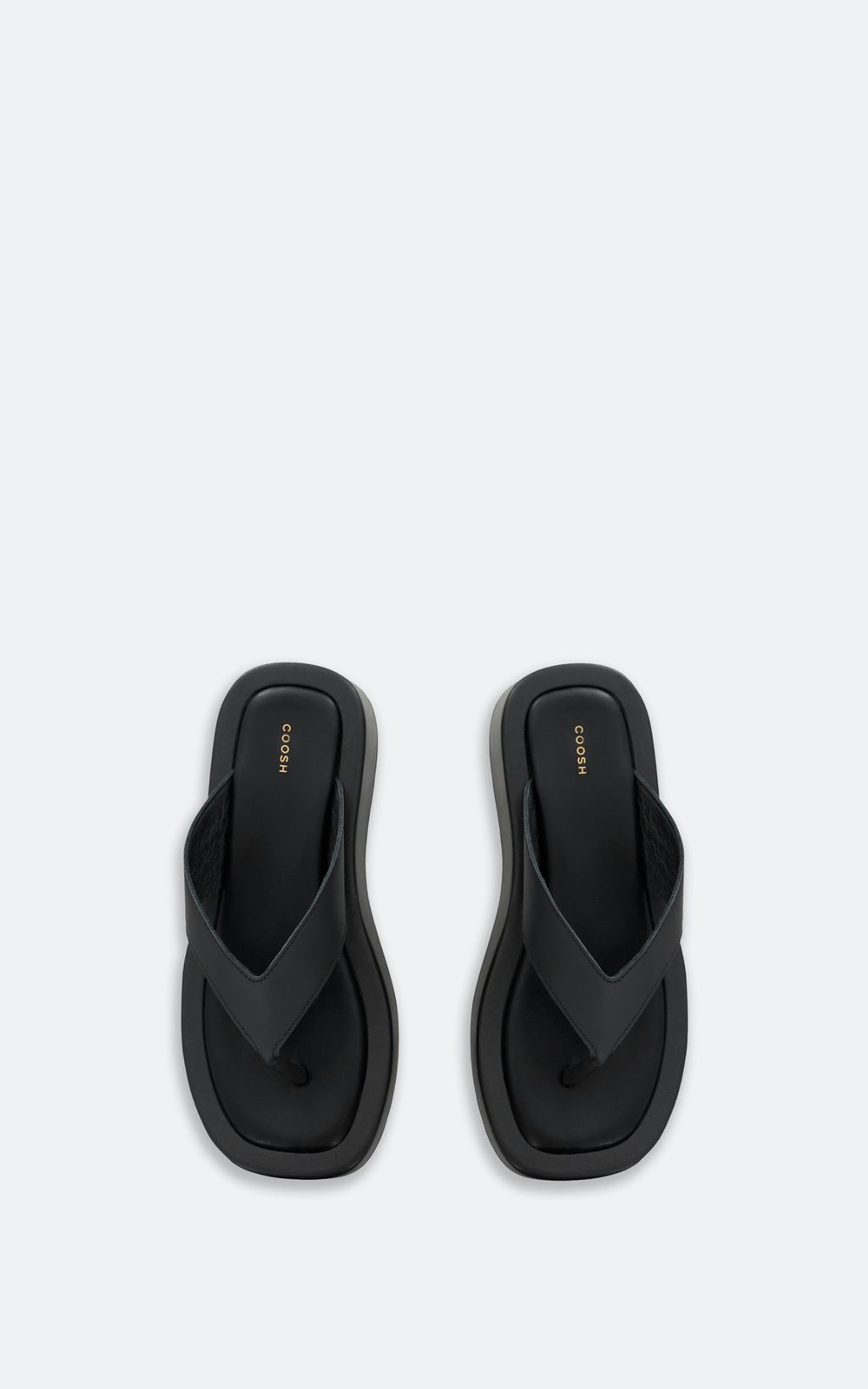 High Sole Leather Sliders SOLENNE