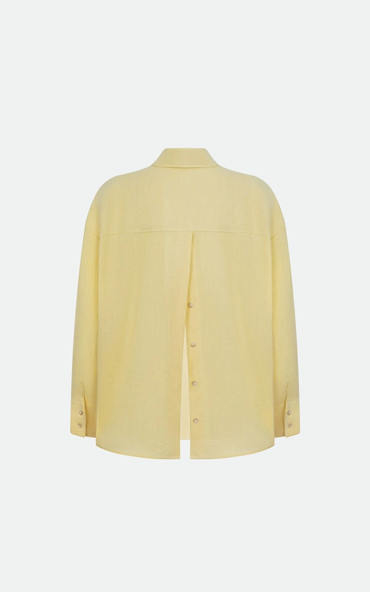 Linen Shirt with Accent Button Back