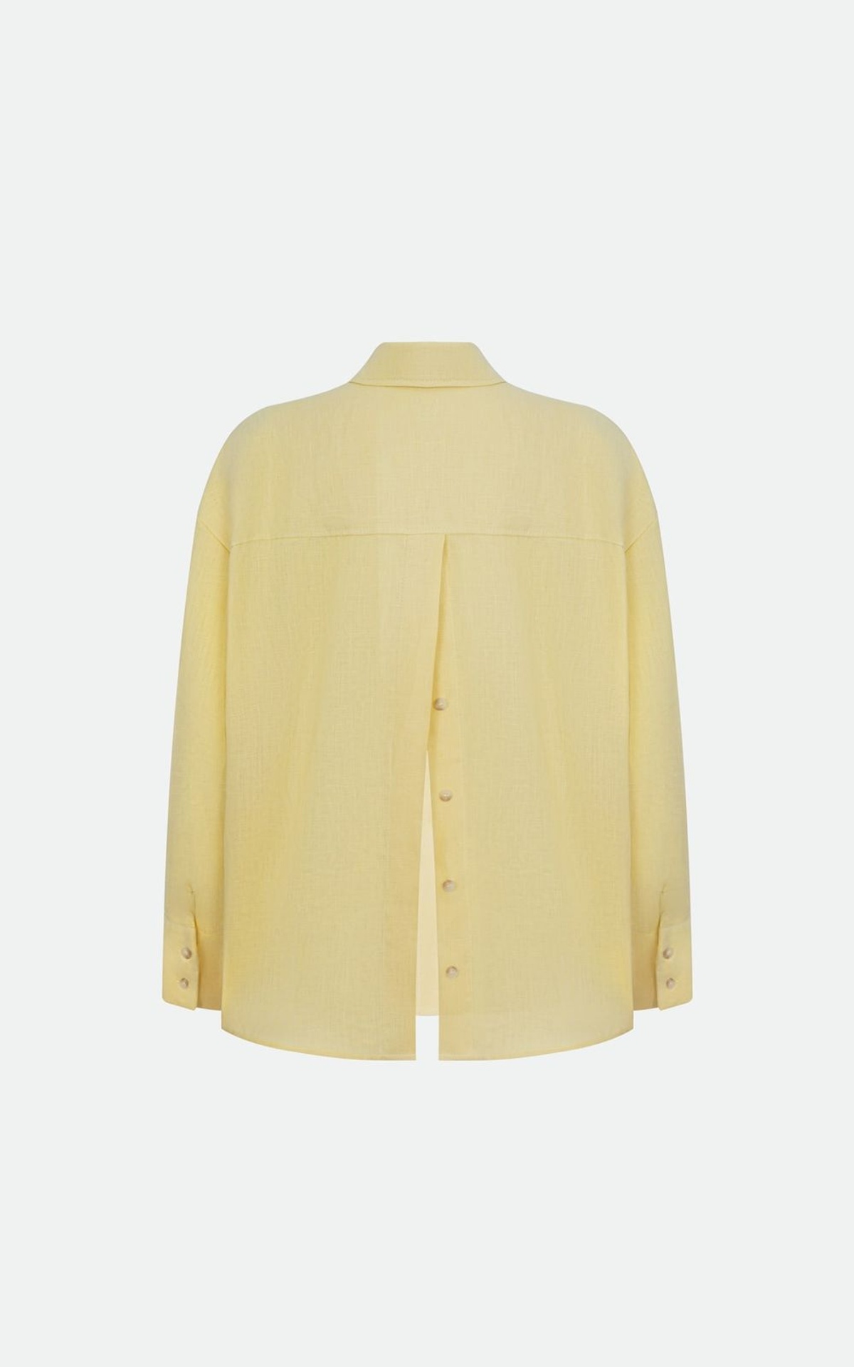 Linen Shirt with Accent Button Back