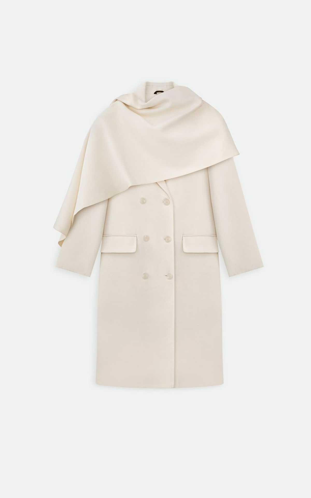 BOYFRIEND’S Coat with Removable Scarf-Cape