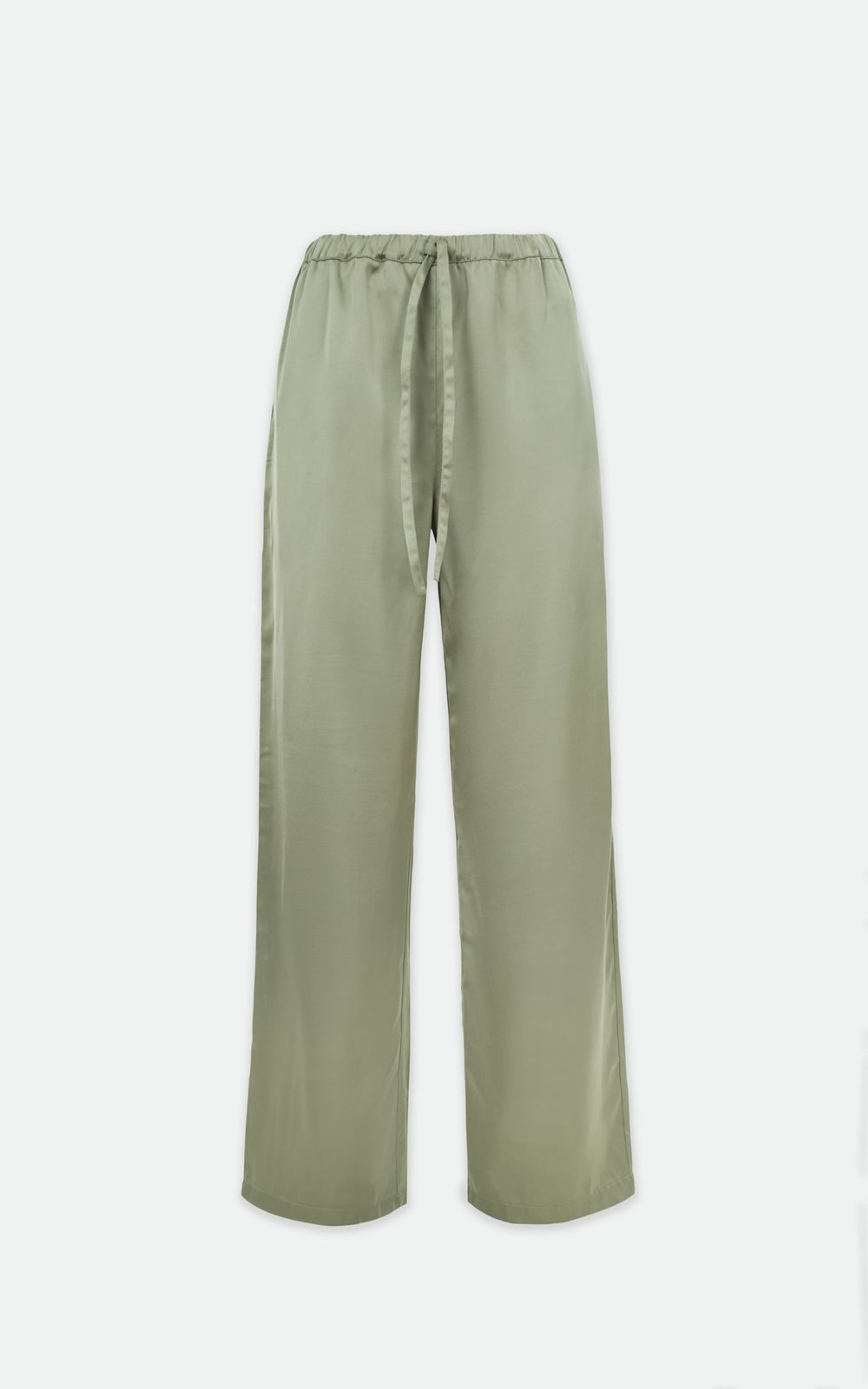 Straight-Leg Satin Pants