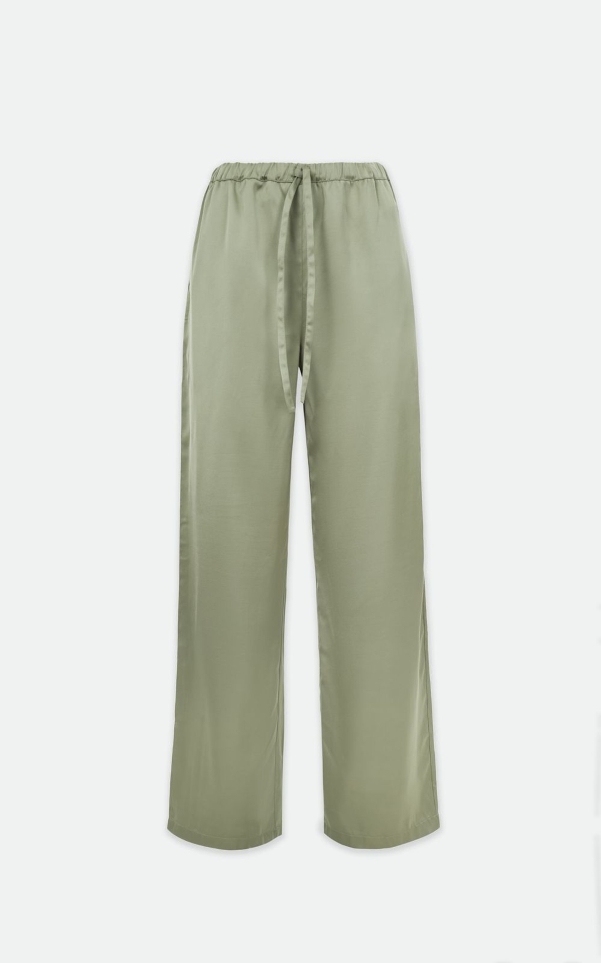 Straight-Leg Satin Pants