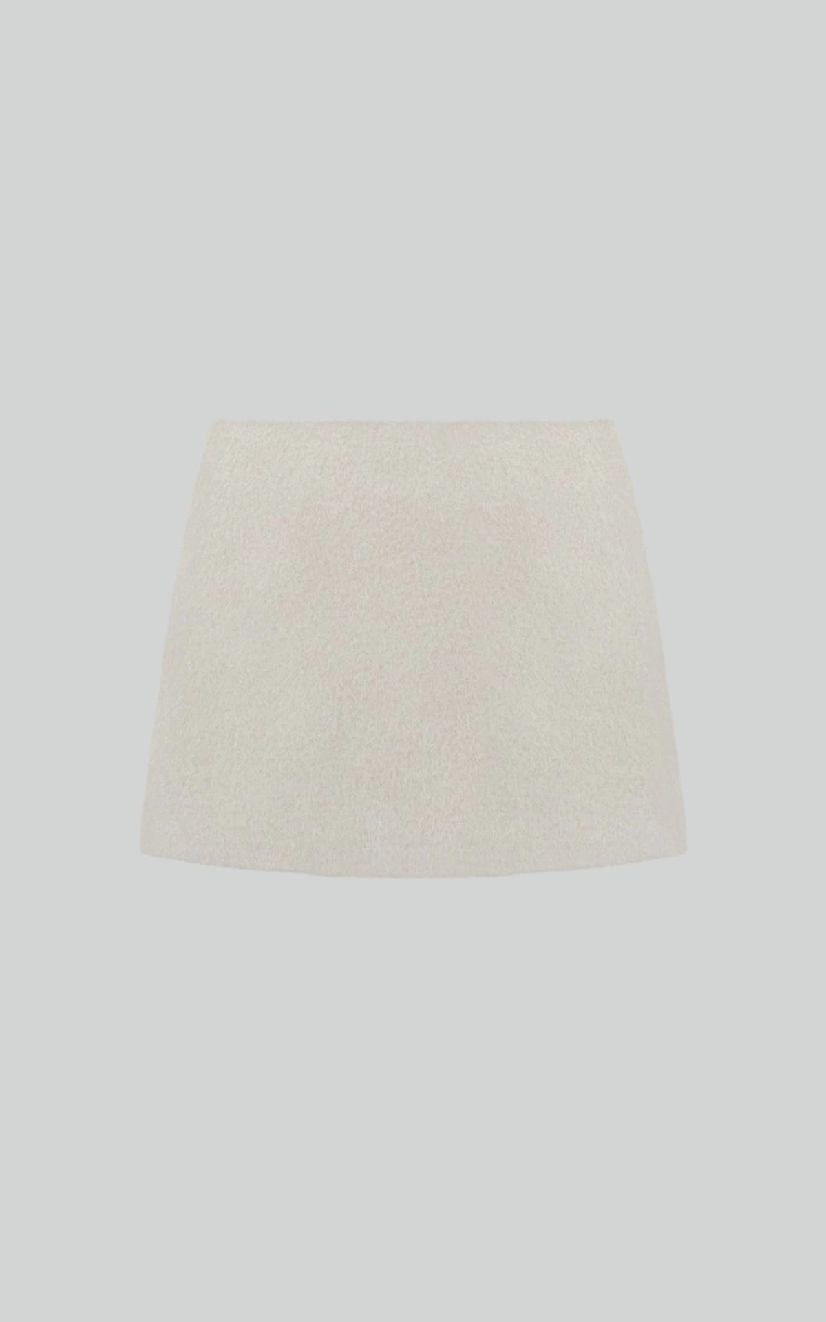 Mini Skirt in Textured Wool Fabric