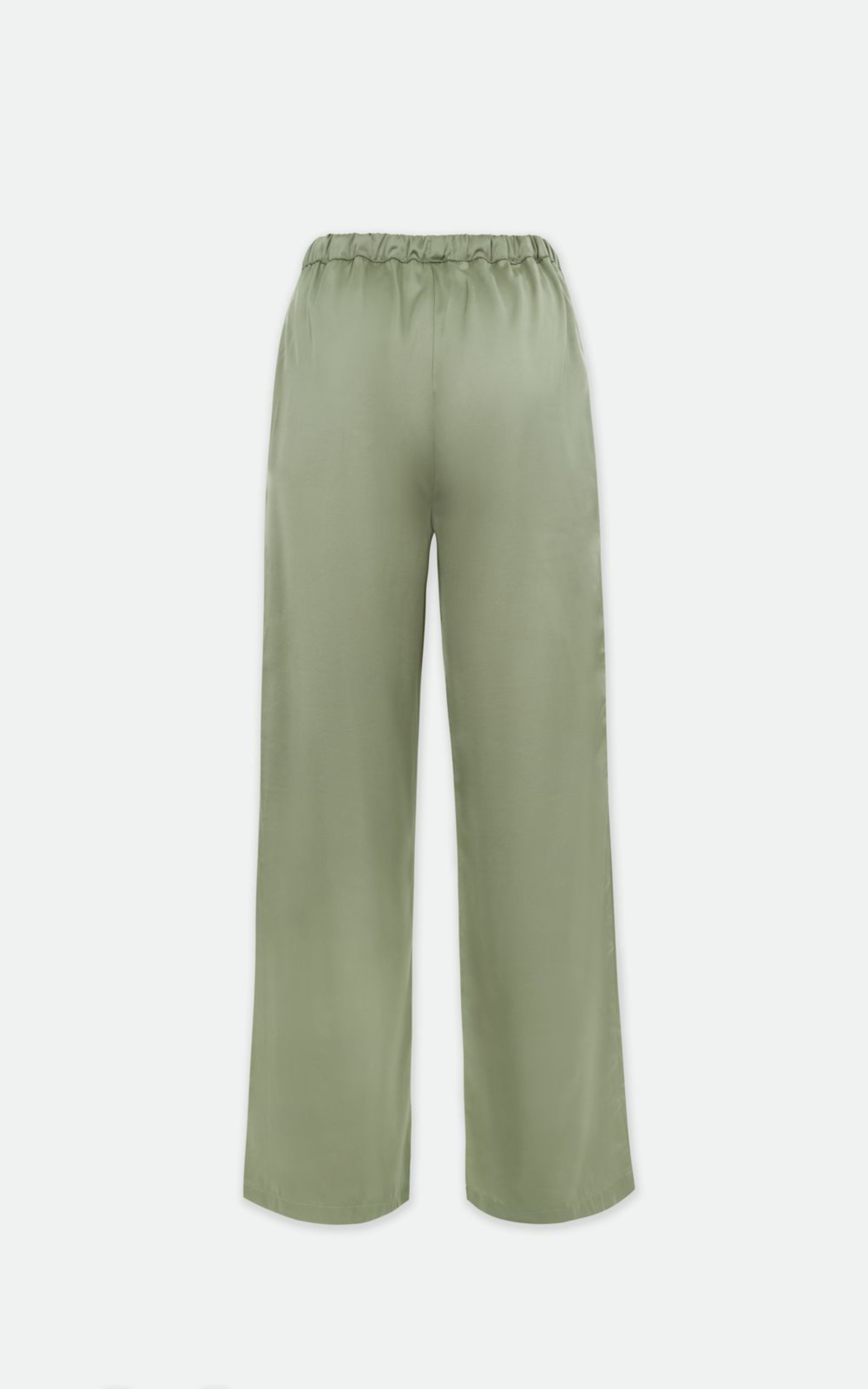 Straight-Leg Satin Pants