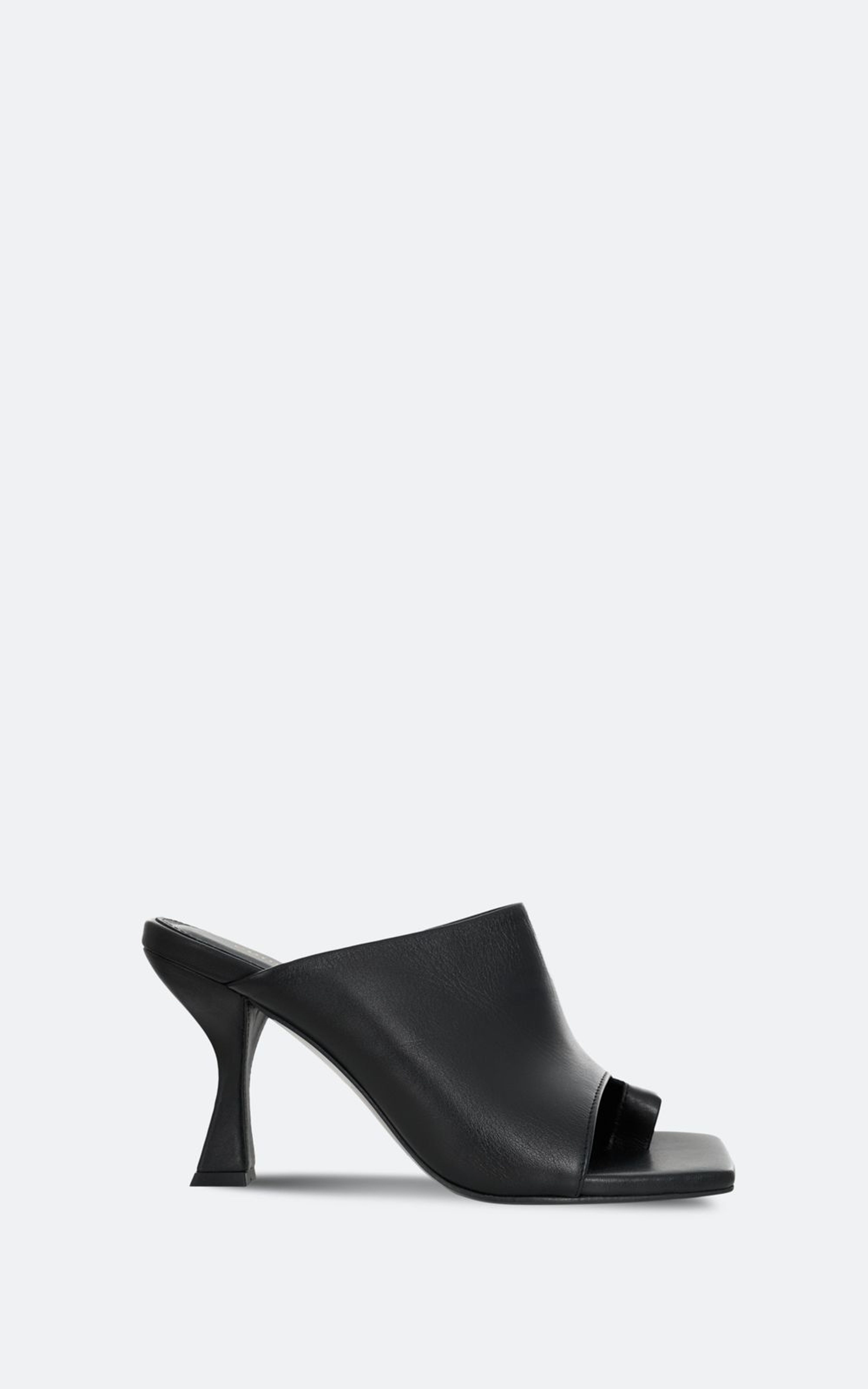 Leather Geometric Heeled Mules BRUNA