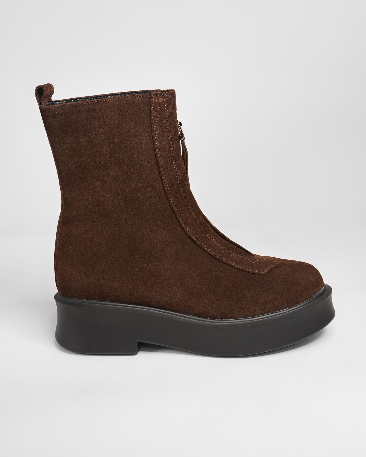 Zippered Suede Boots - Chocolate | COOSH