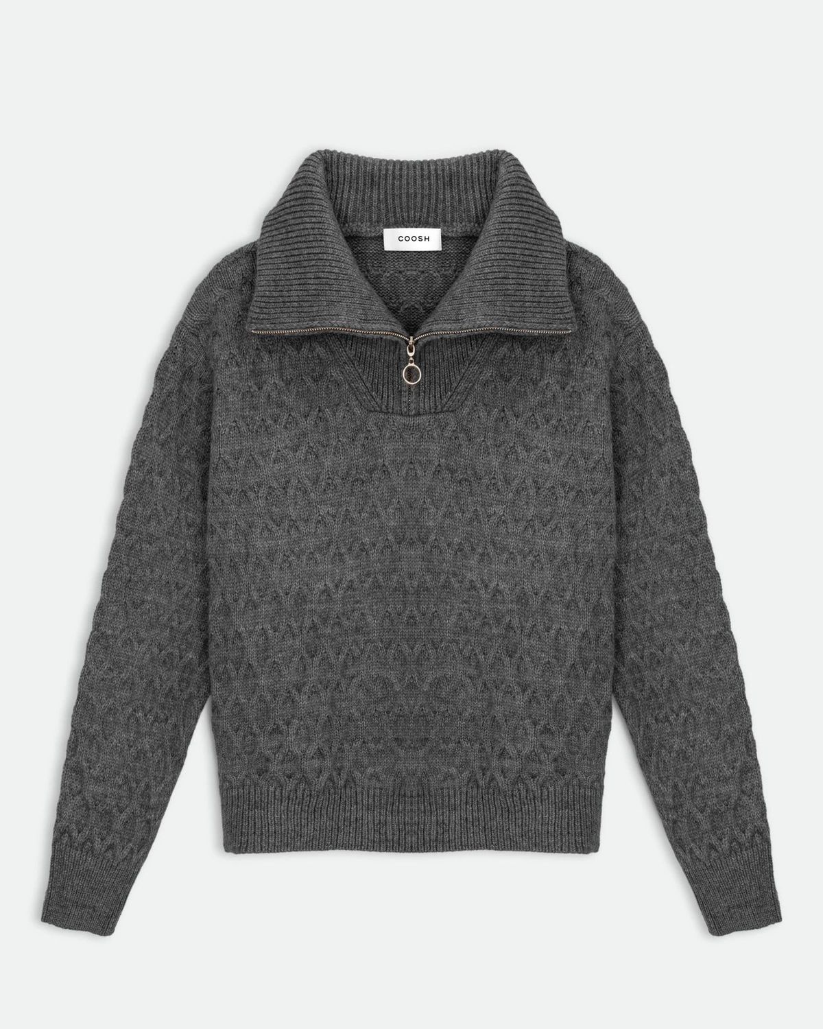 Textured Knit EMBER Sweater with Zip