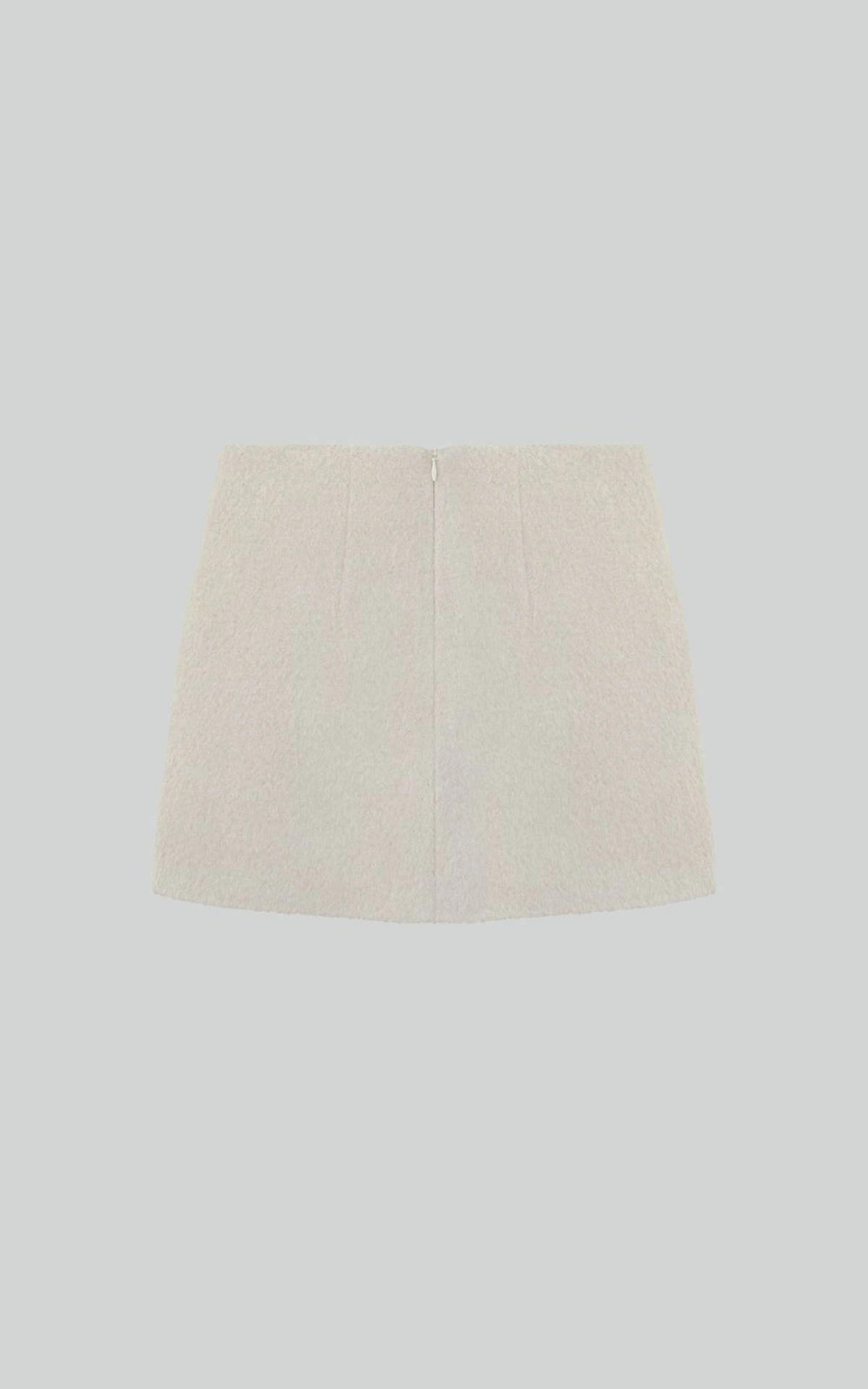 Mini Skirt in Textured Wool Fabric