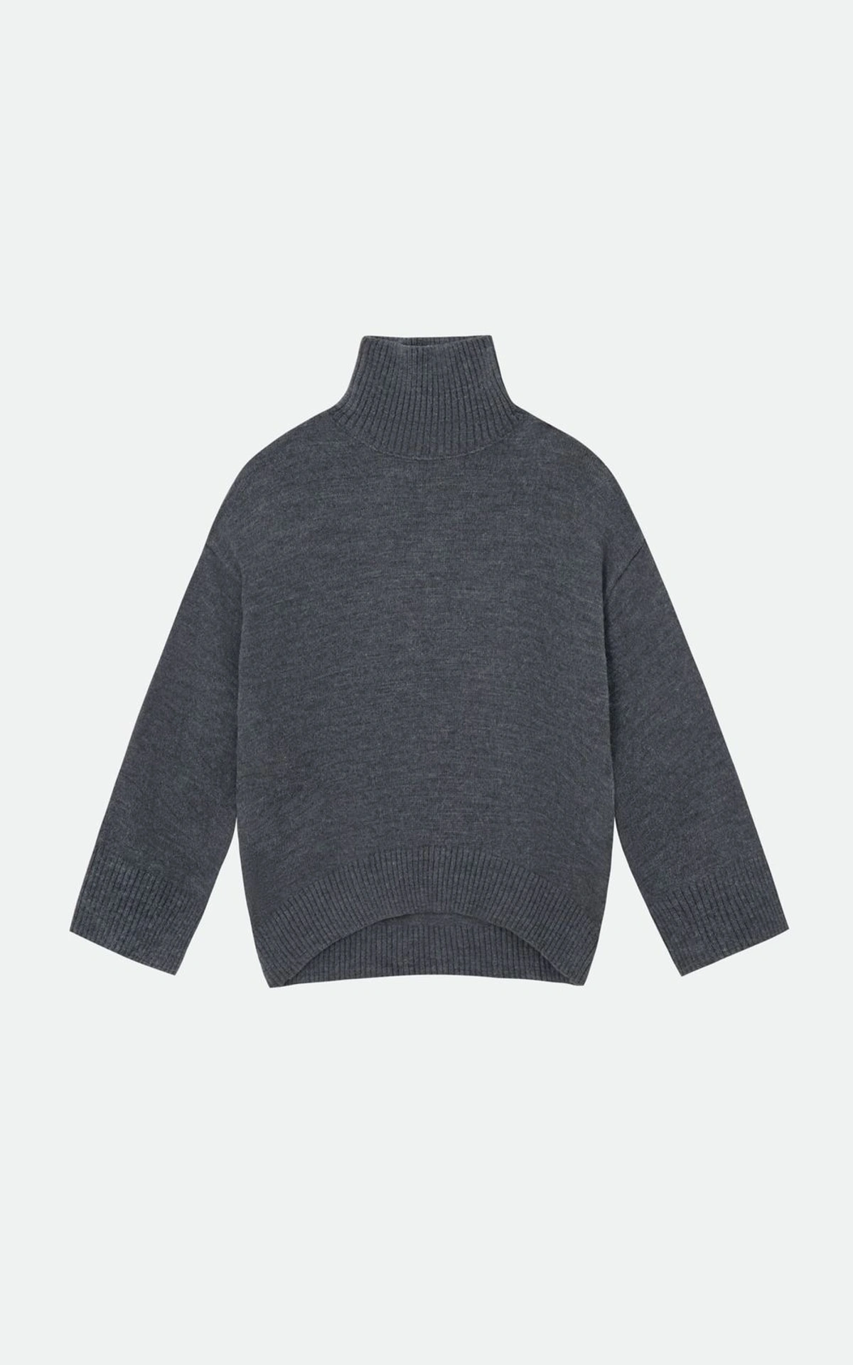 Sweter AMI z wełny z kołnierzem-stójką