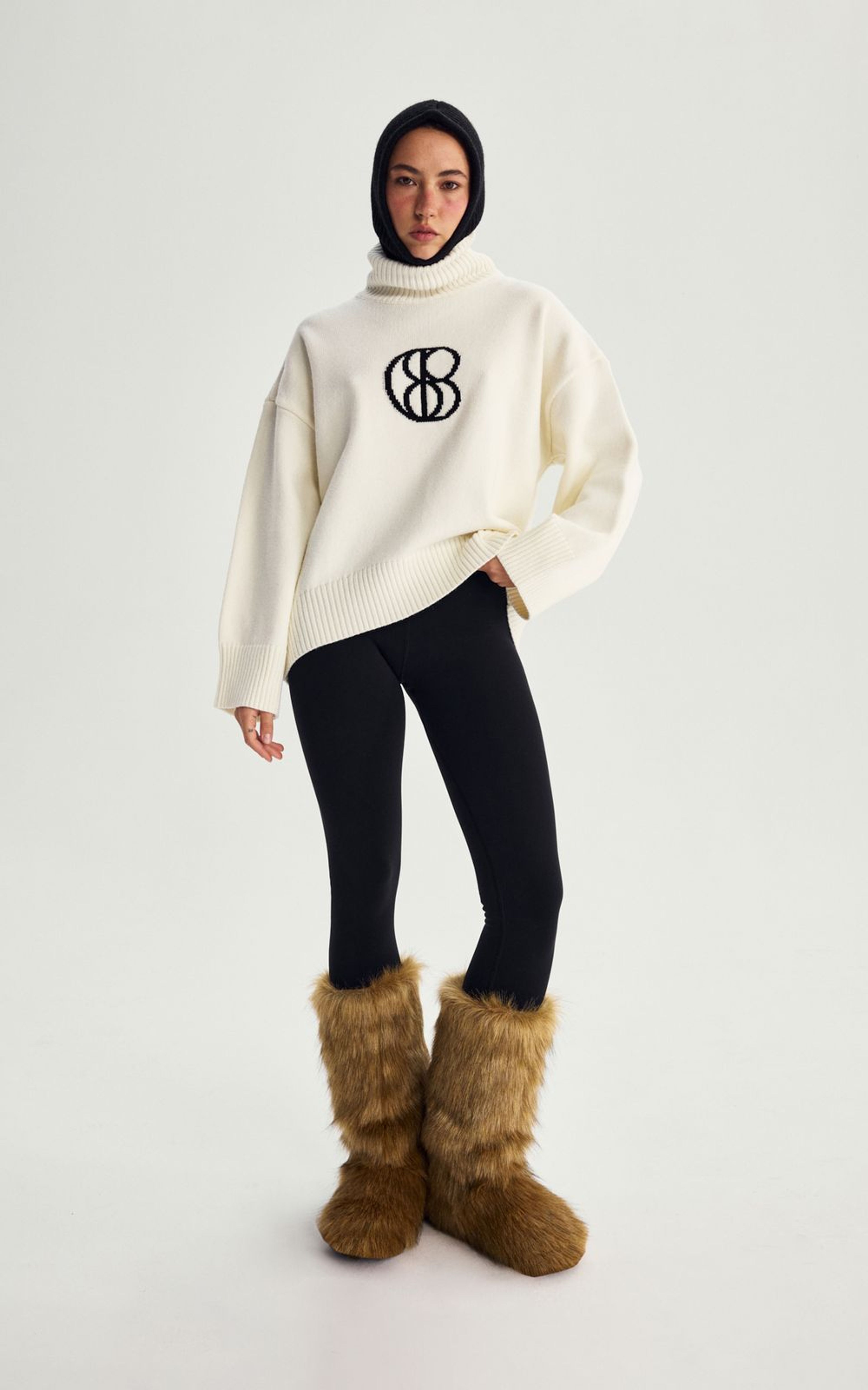 Wool Sweater with Stand-up Collar