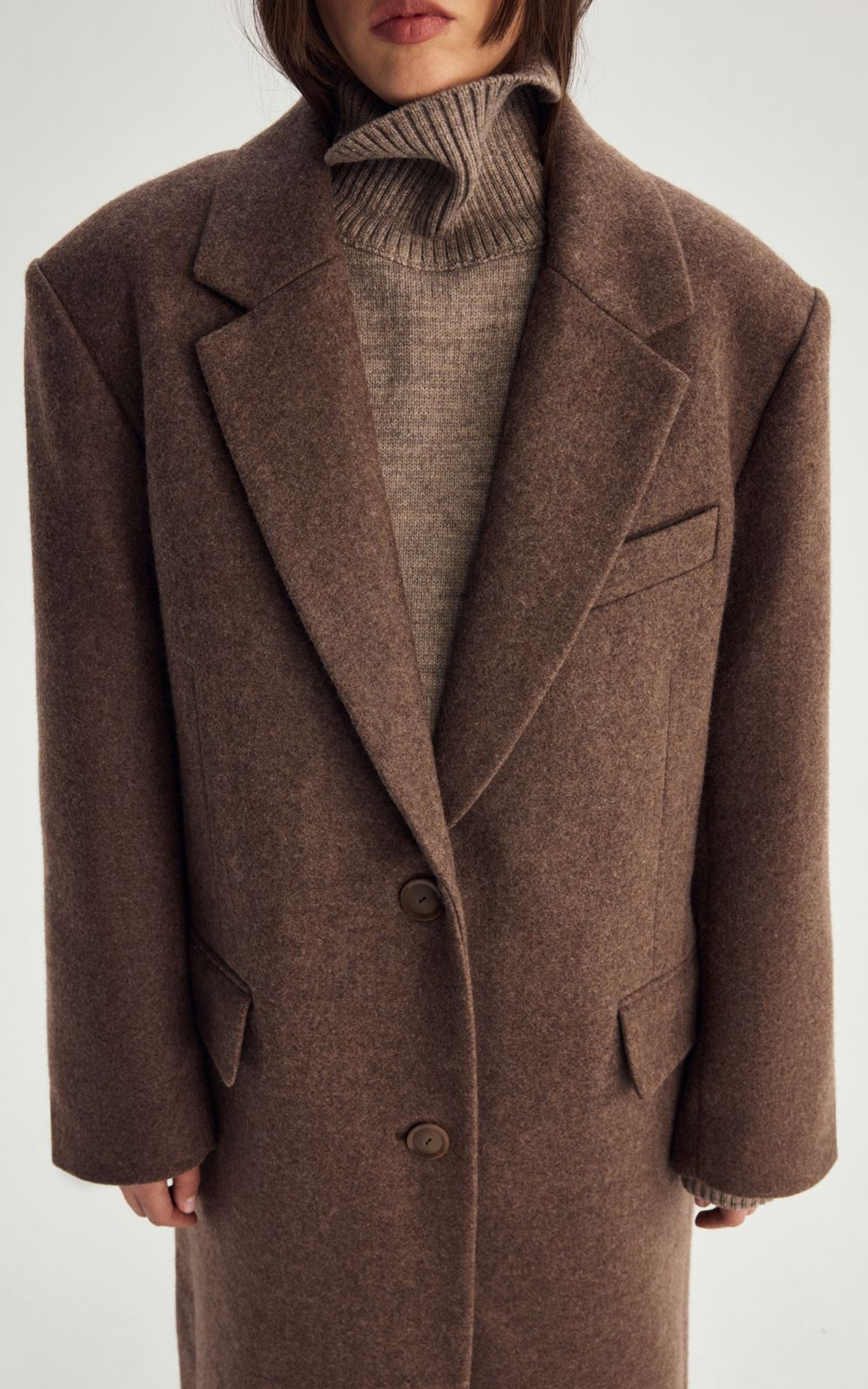 Jednorzędowy Płaszcz Wełniany GIGI