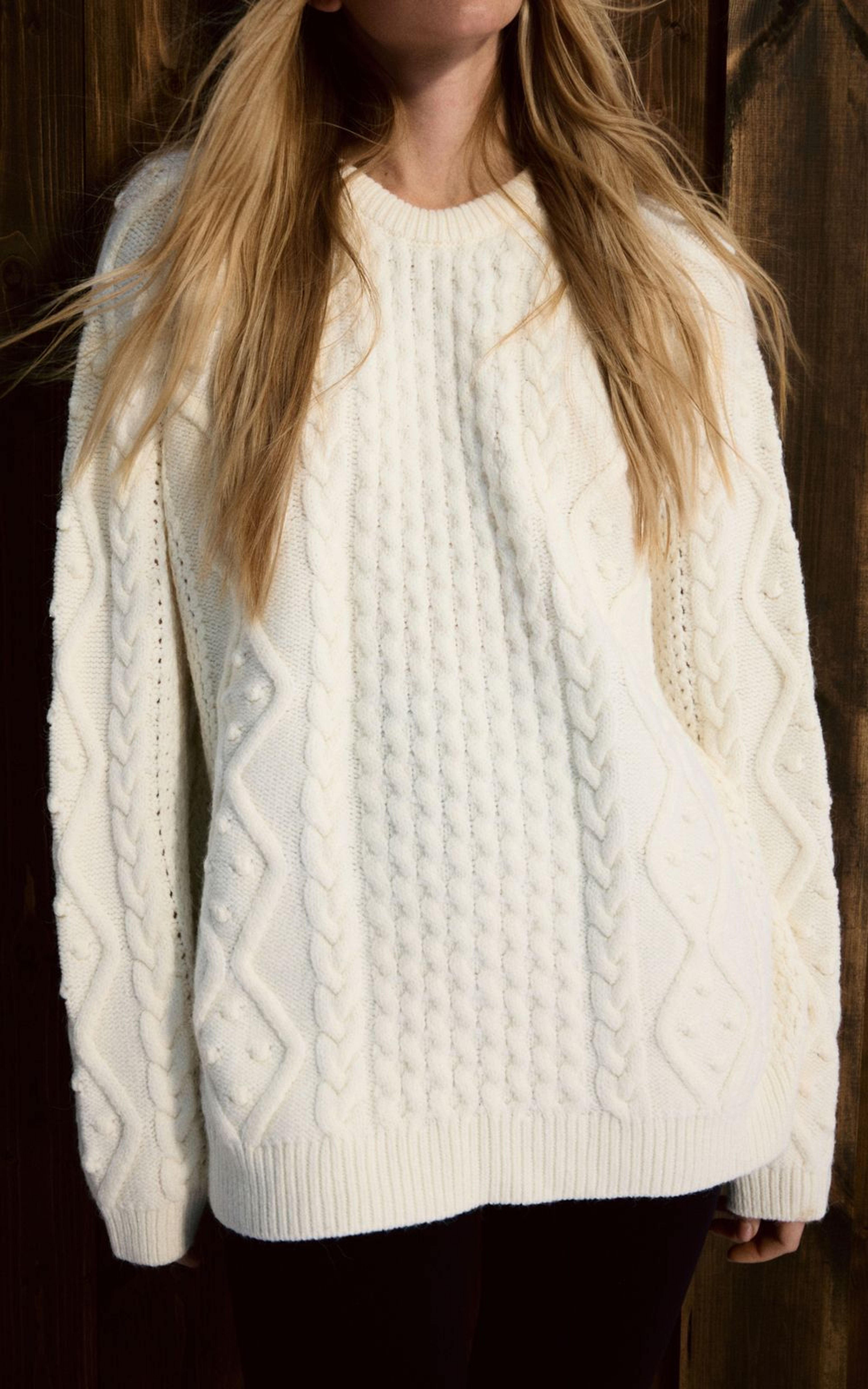 Sweter HUGO dzianinowy w warkocze