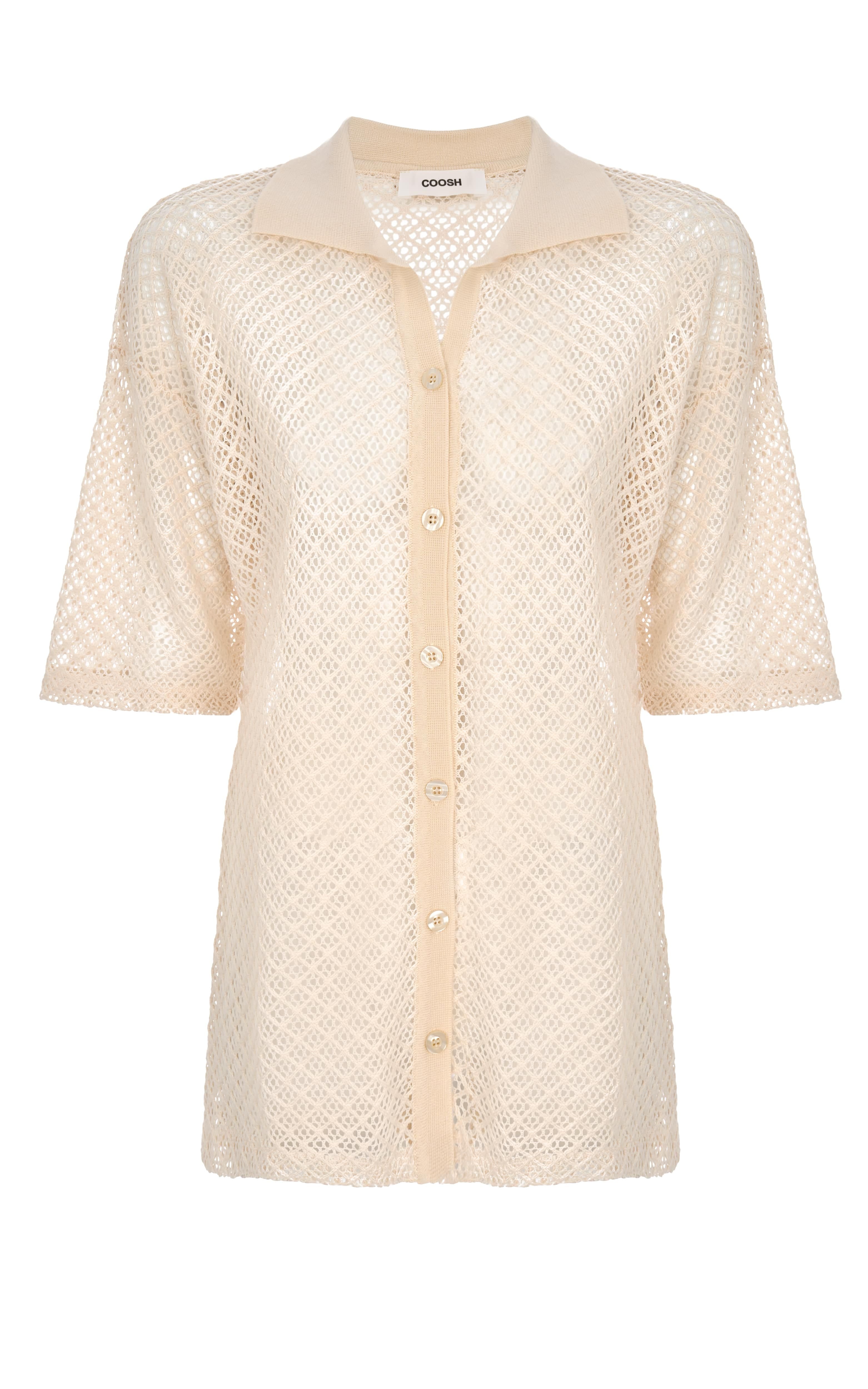 トップス MESH POLO COCONUT MILK S Mesh high twisted cotton polo｜スリードッツ オフィシャル