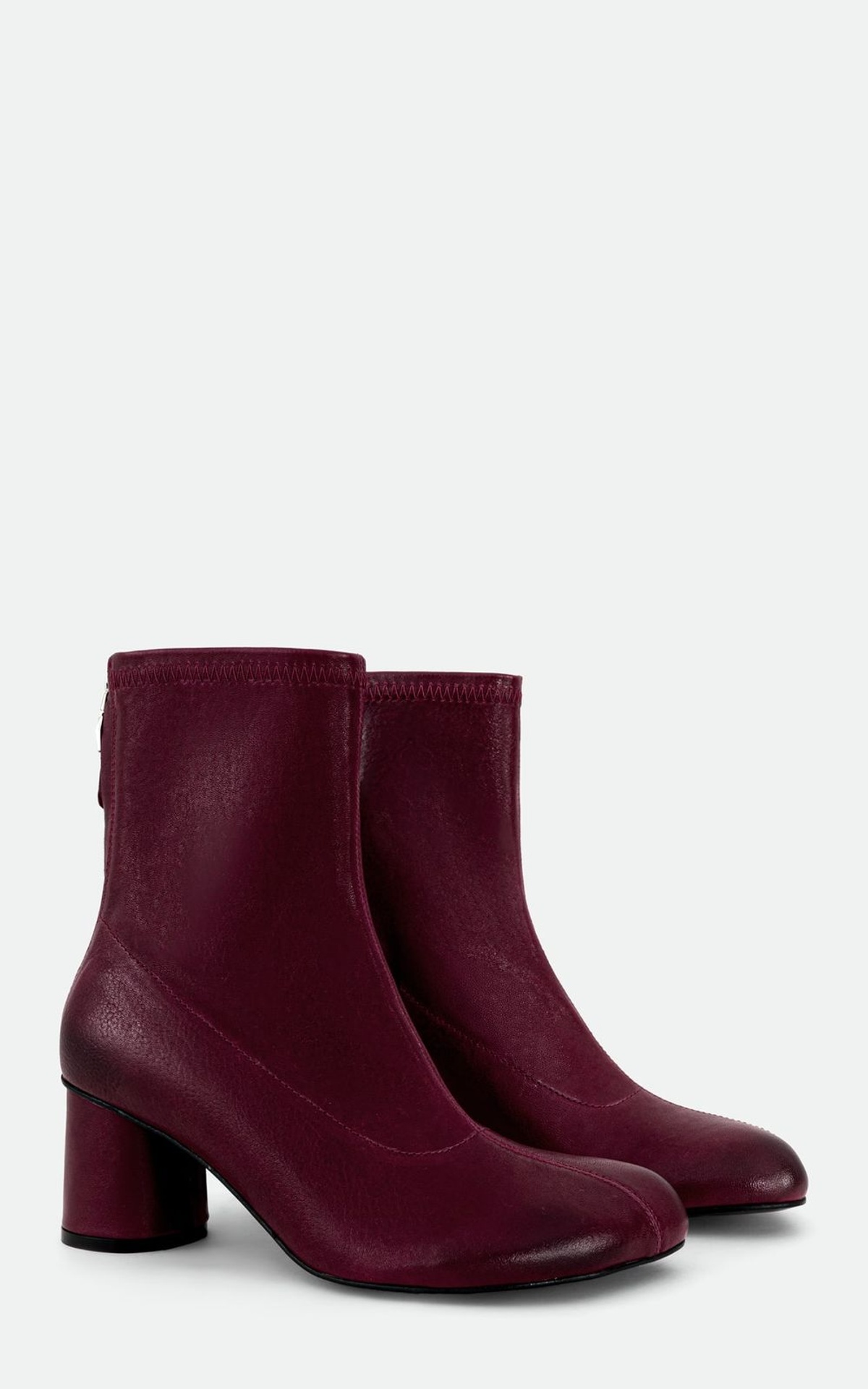 STELLA Leather Ankle Boots on Block Heel