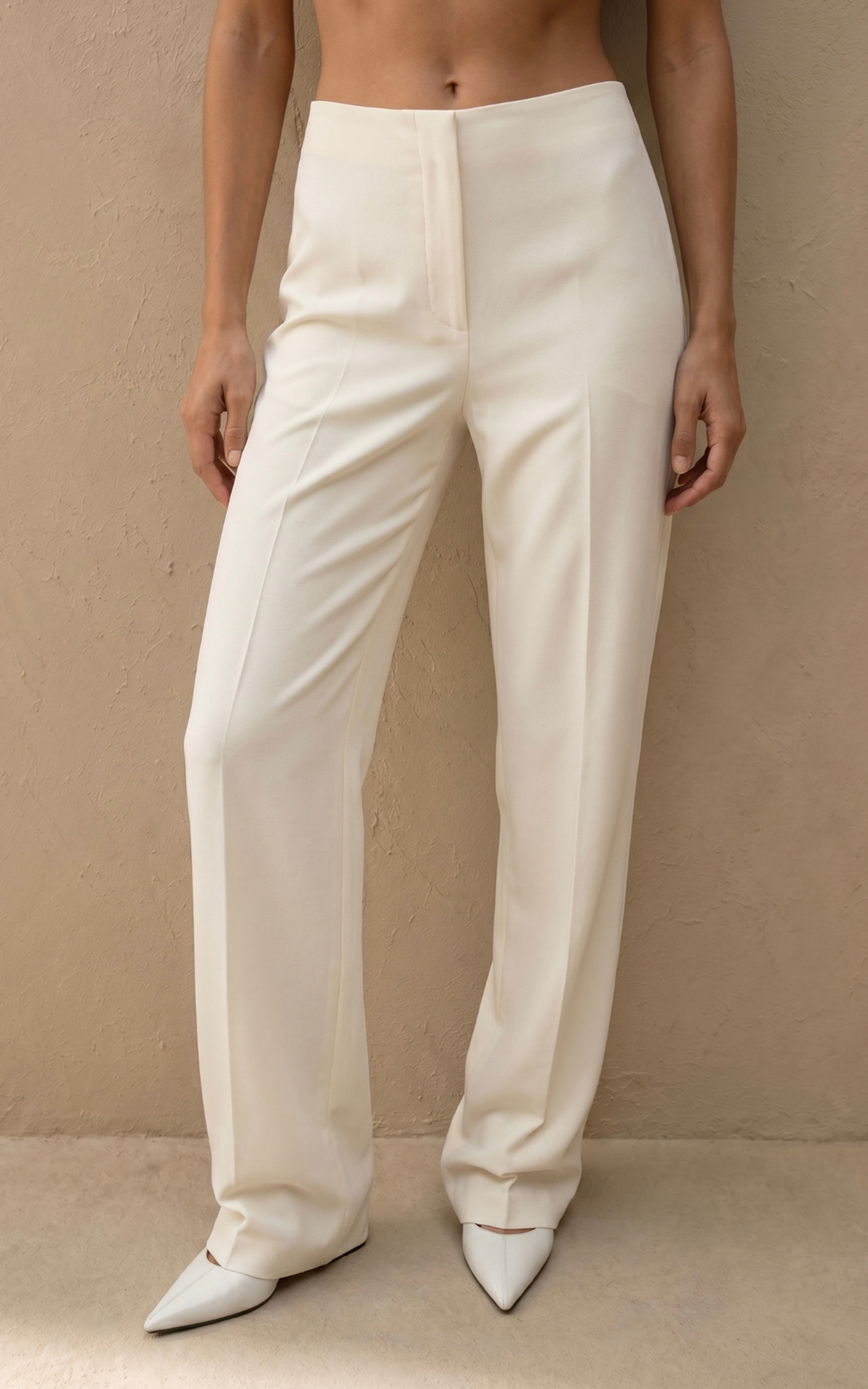 Fitted Trousers with Front Creases