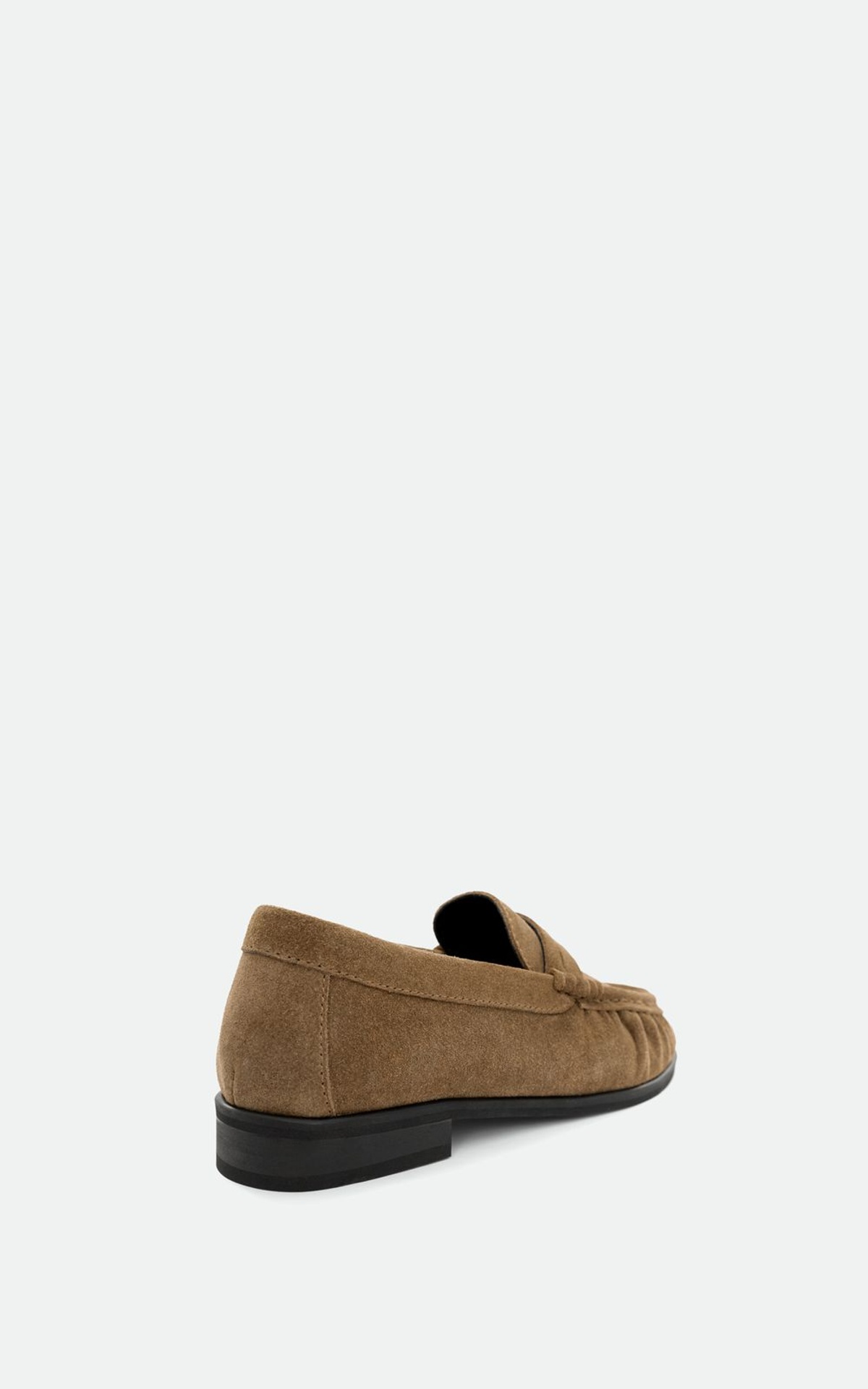 Suede Loafers with Textured Pleats