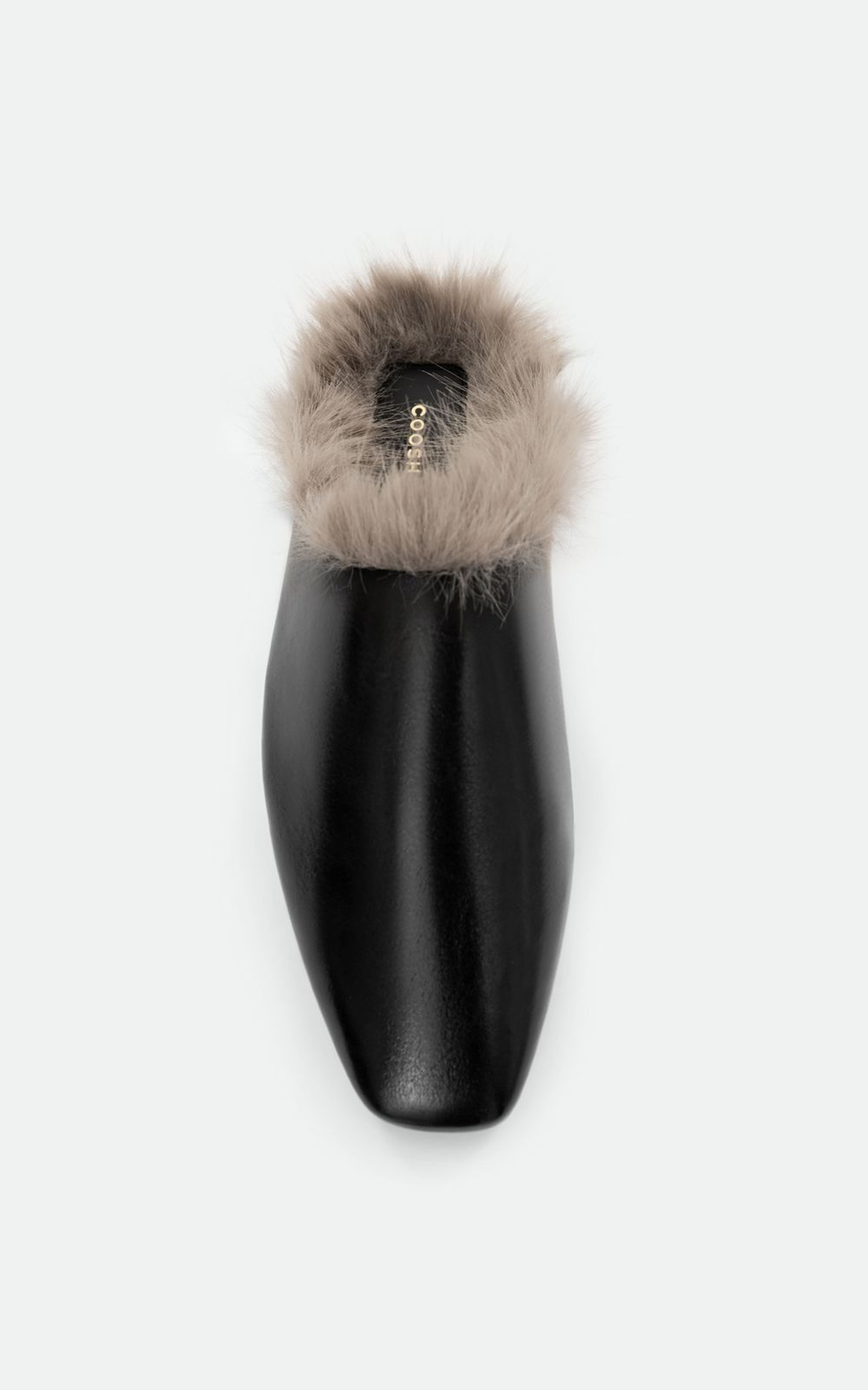 Fur-Trimmed Leather Mules ALMA