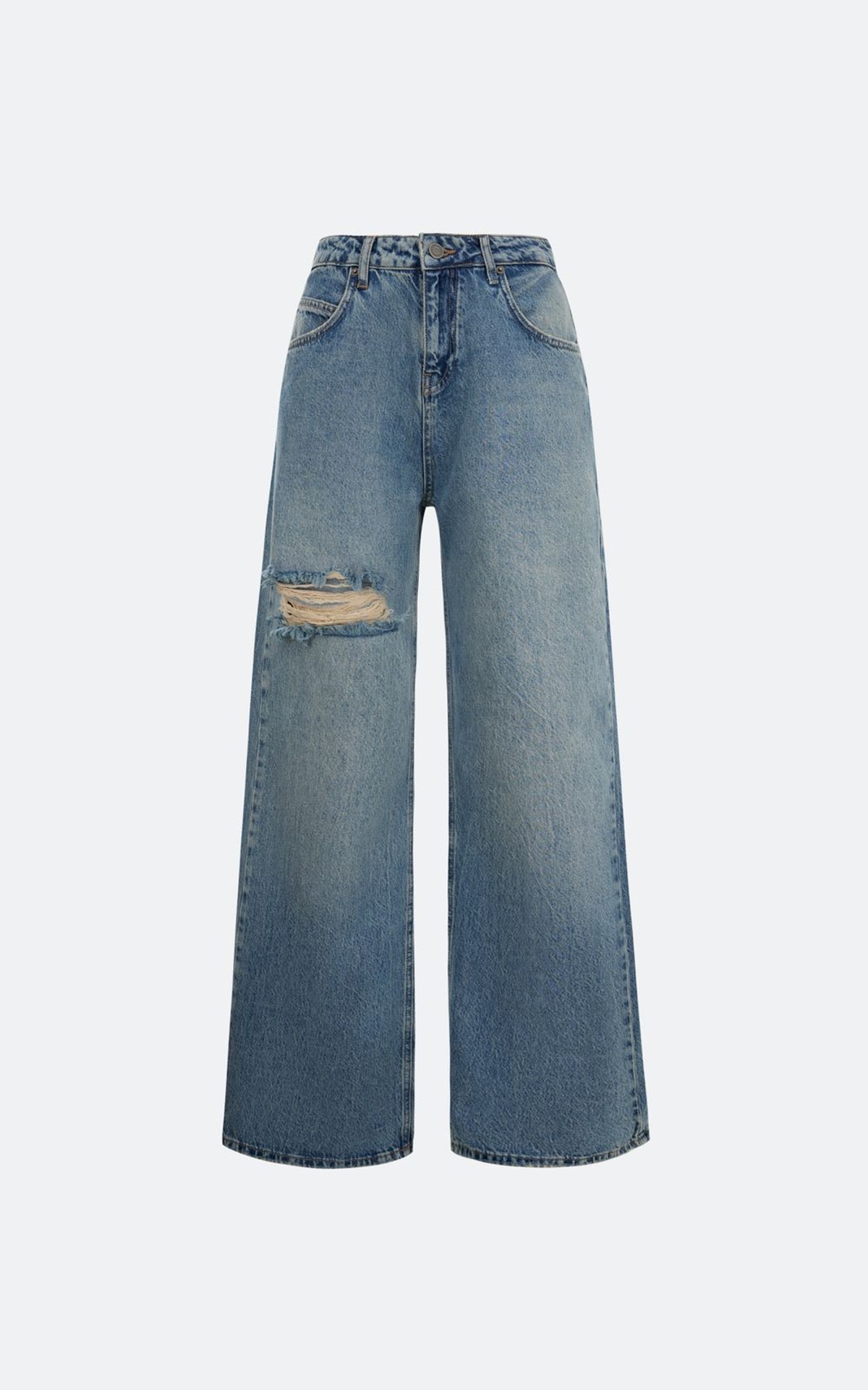 Jeans WIDE-LEG with Decorative Cut-Outs