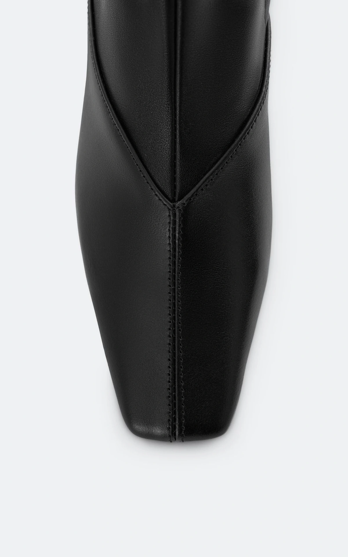 Leather Ankle Boots with Square Toe and Heel