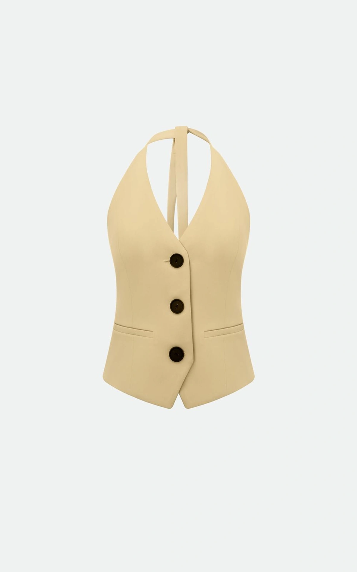 Жилет із контрастними ґудзиками BUTTER YELLOW