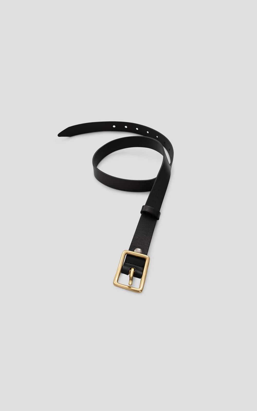 Smooth Leather Slim Belt - Black | COOSH