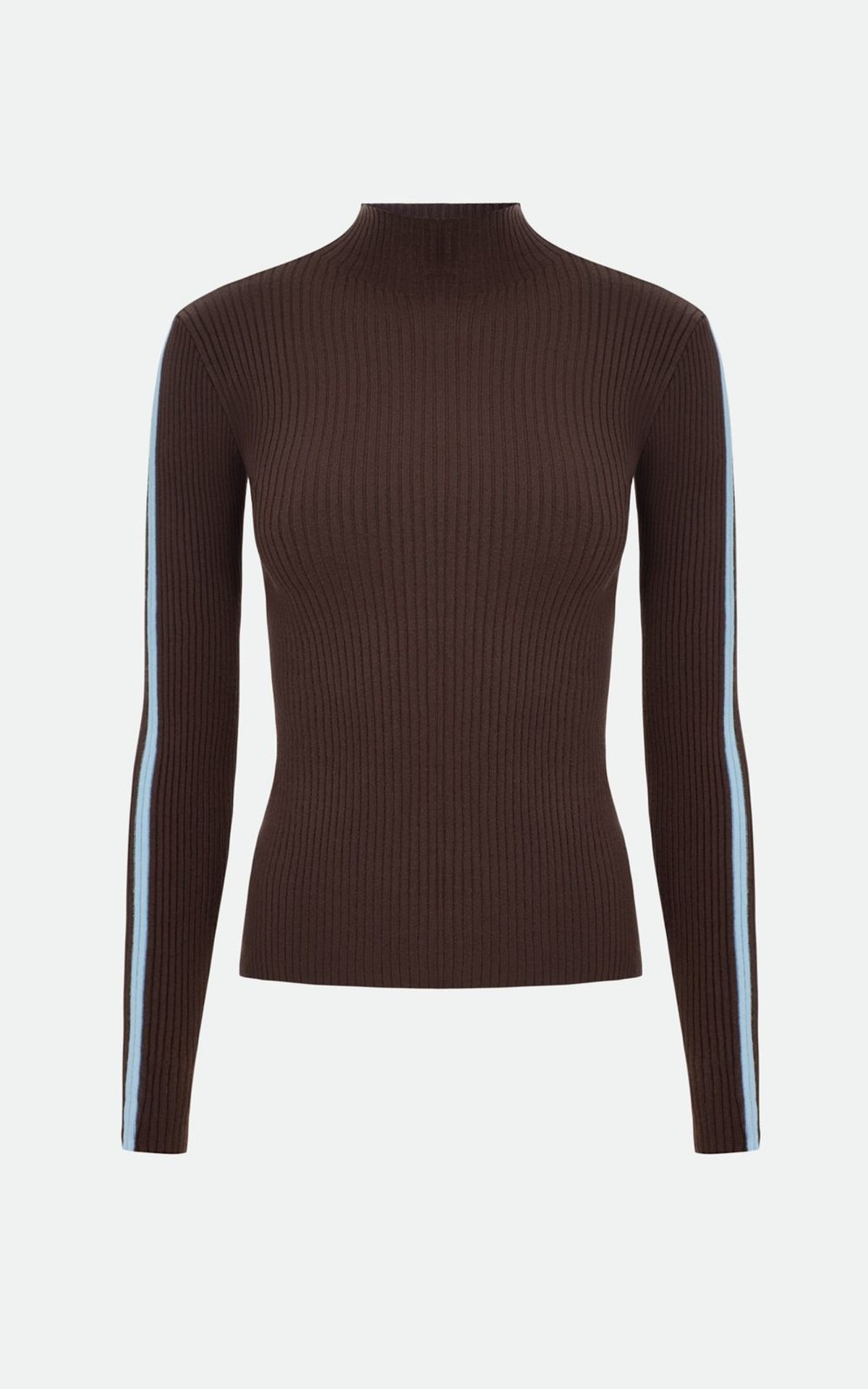 Longsleeve w prążki z kontrastowym paskiem