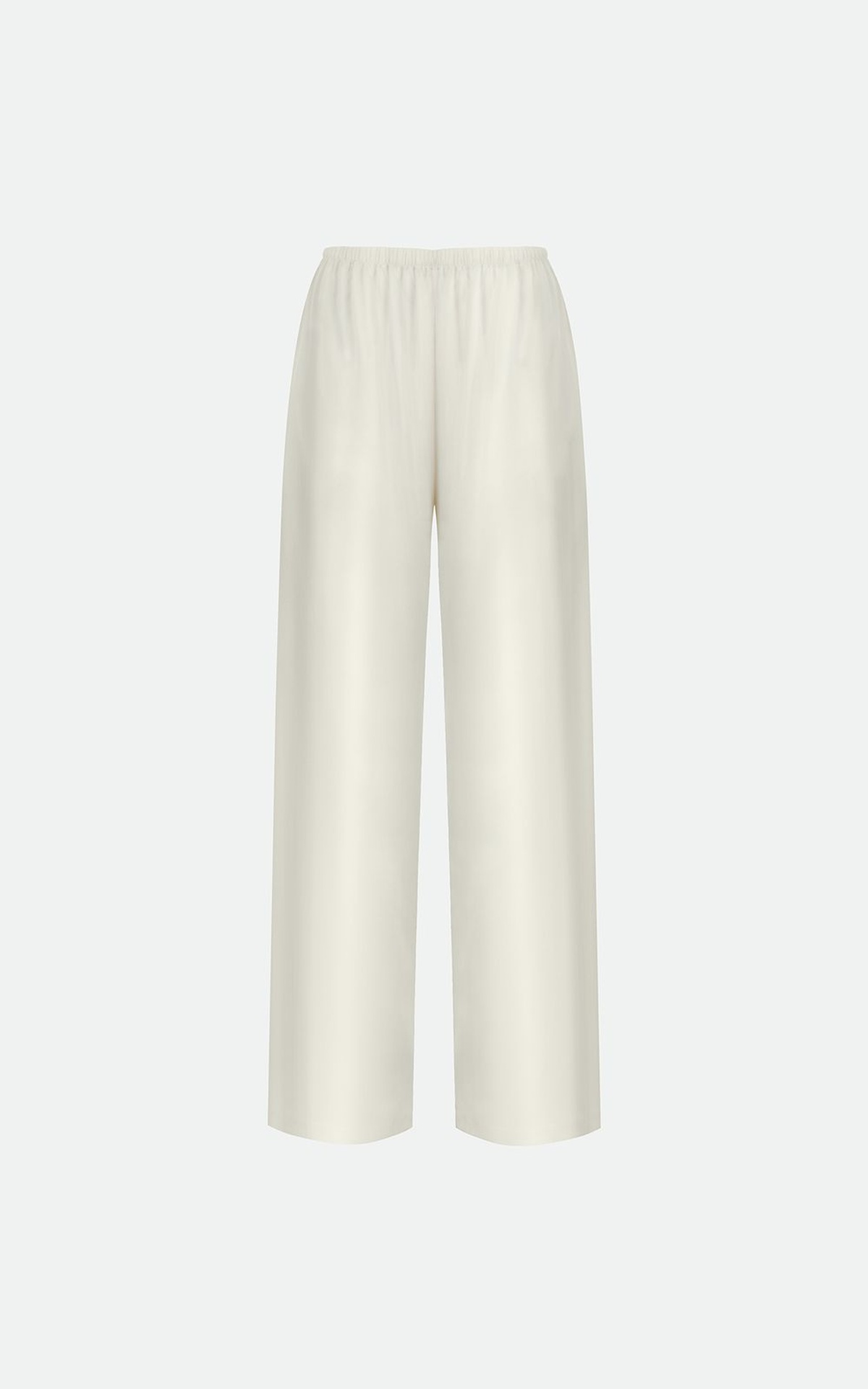 Relaxed Fit Satin Pants with Elastic Waist