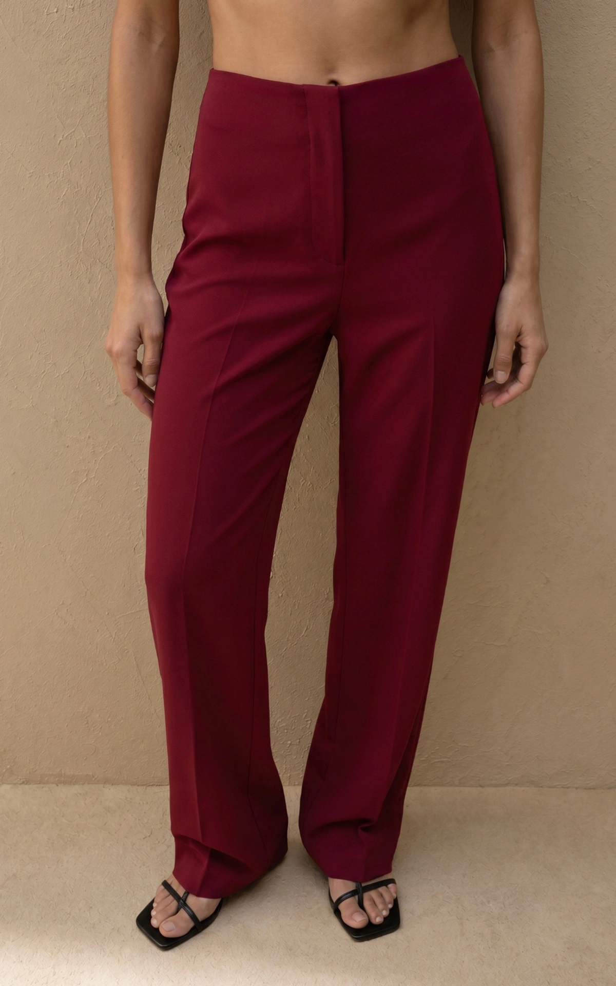 Fitted Trousers with Front Creases