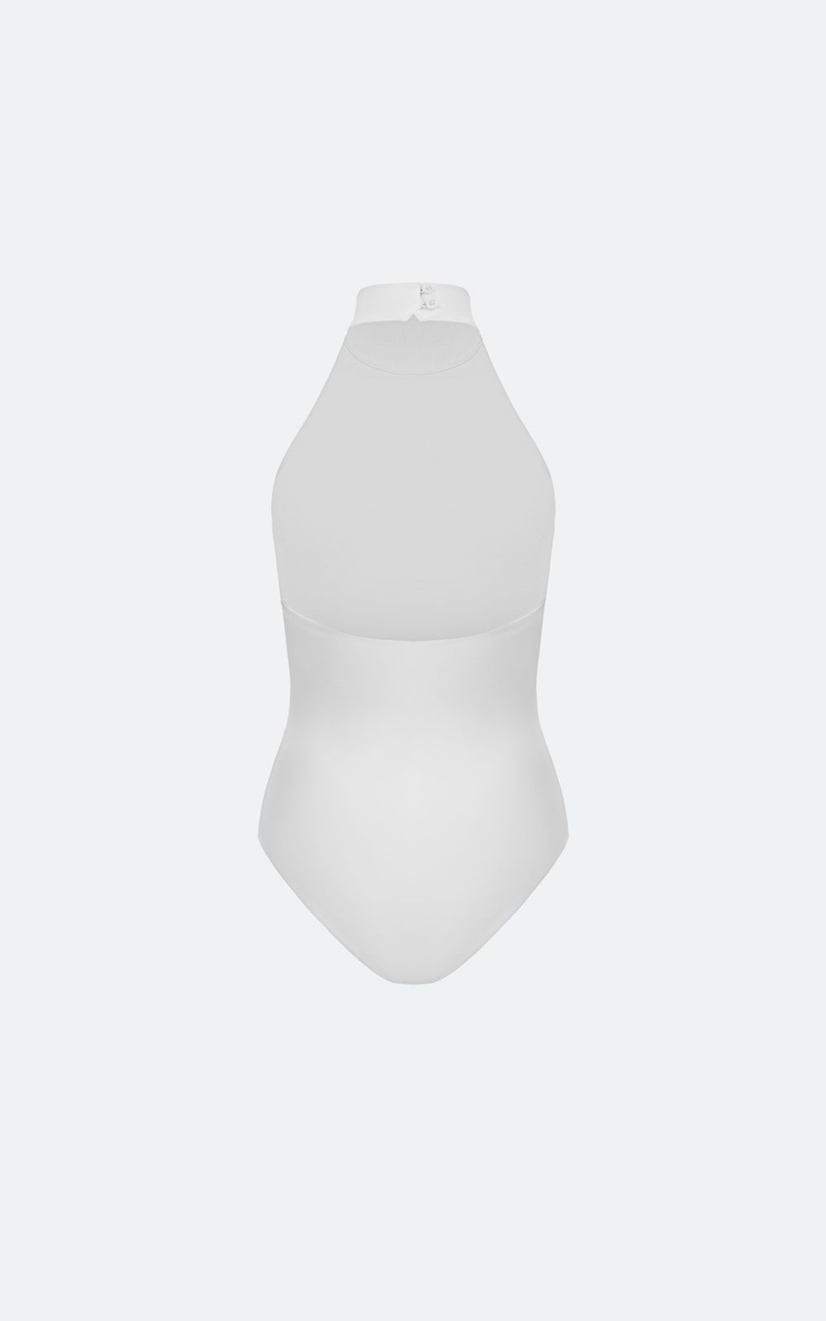 Halter Bodysuit with High Stand Collar