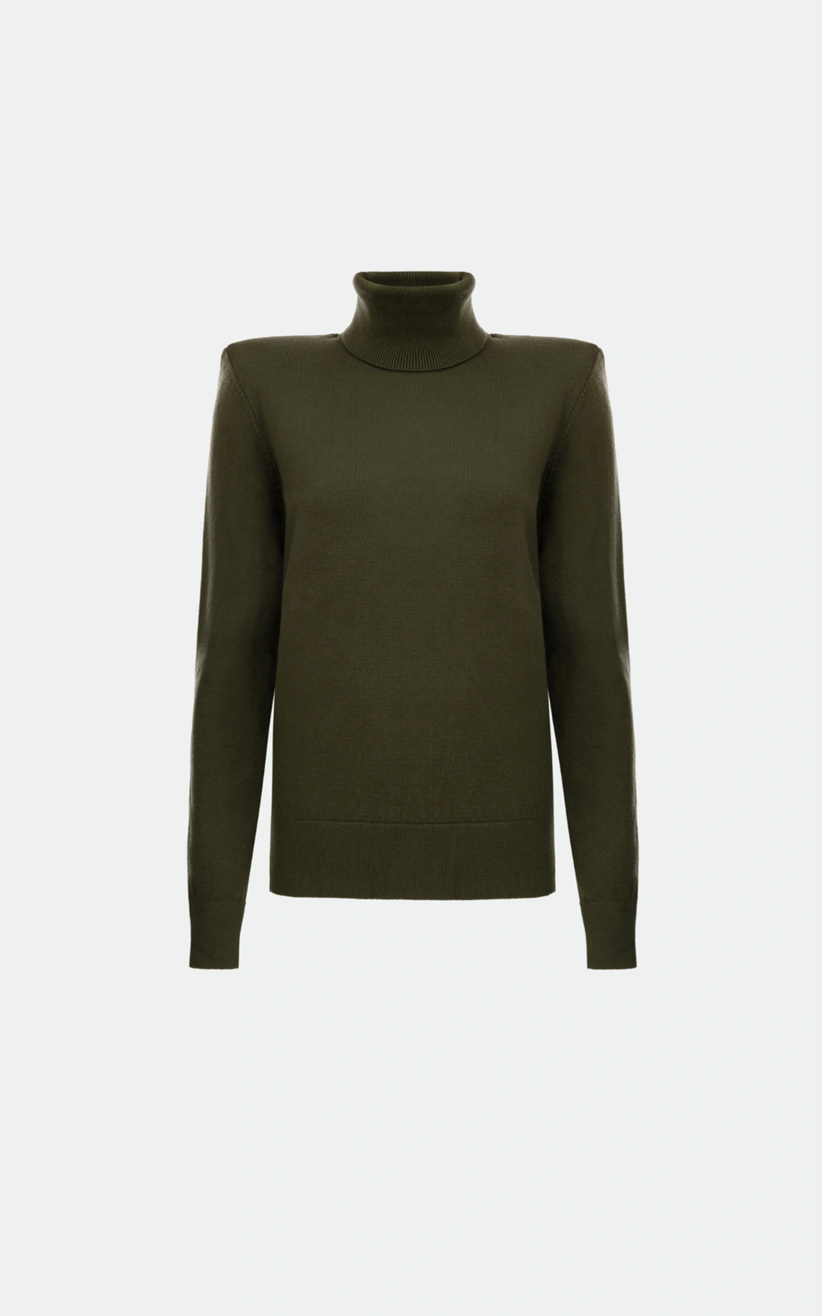 Knit Turtleneck with Shoulder Pads