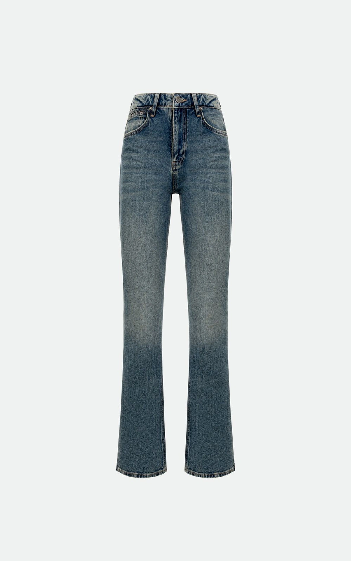 Jeansy dzwony vintage o dopasowanym kroju