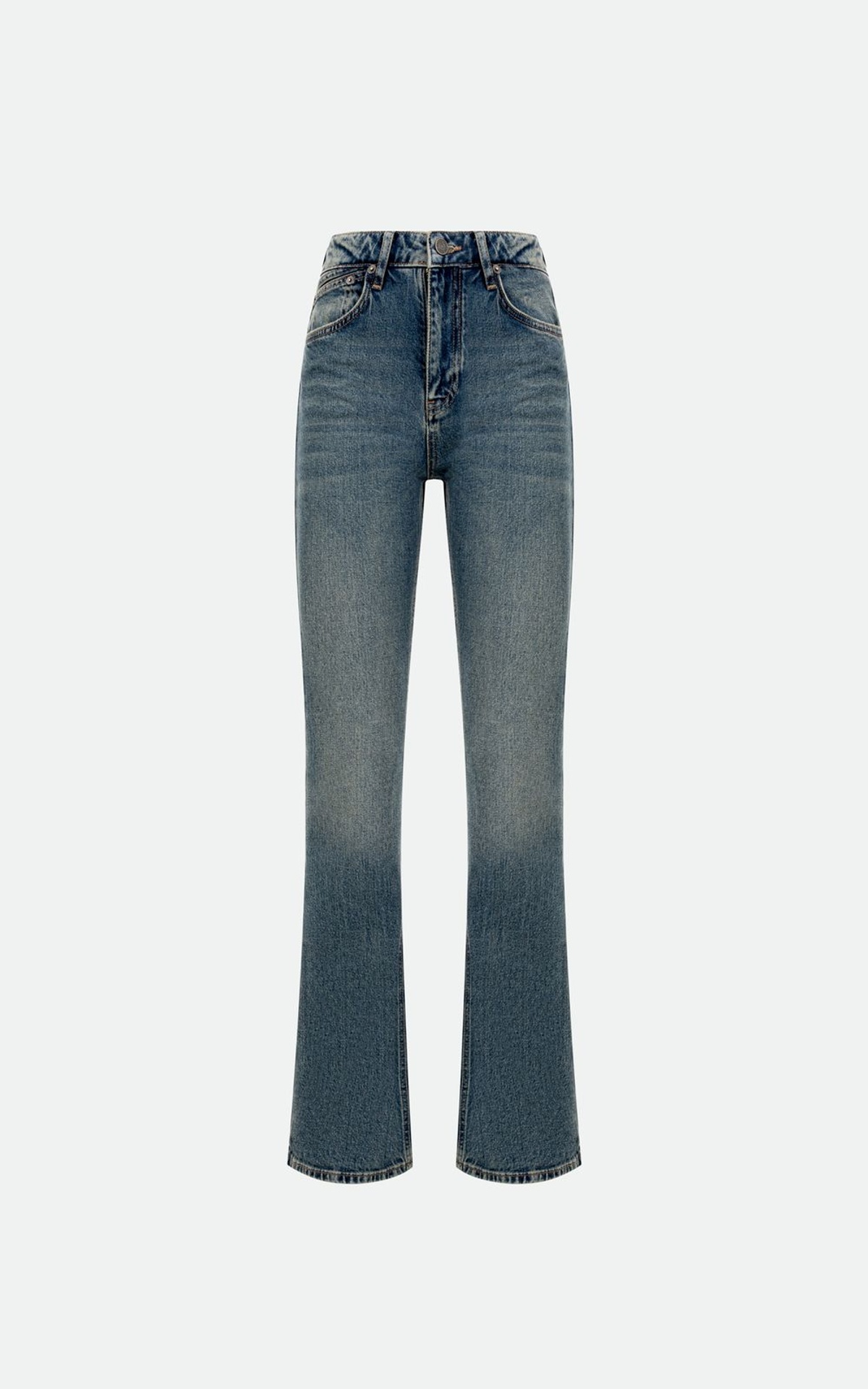 Jeansy dzwony vintage o dopasowanym kroju