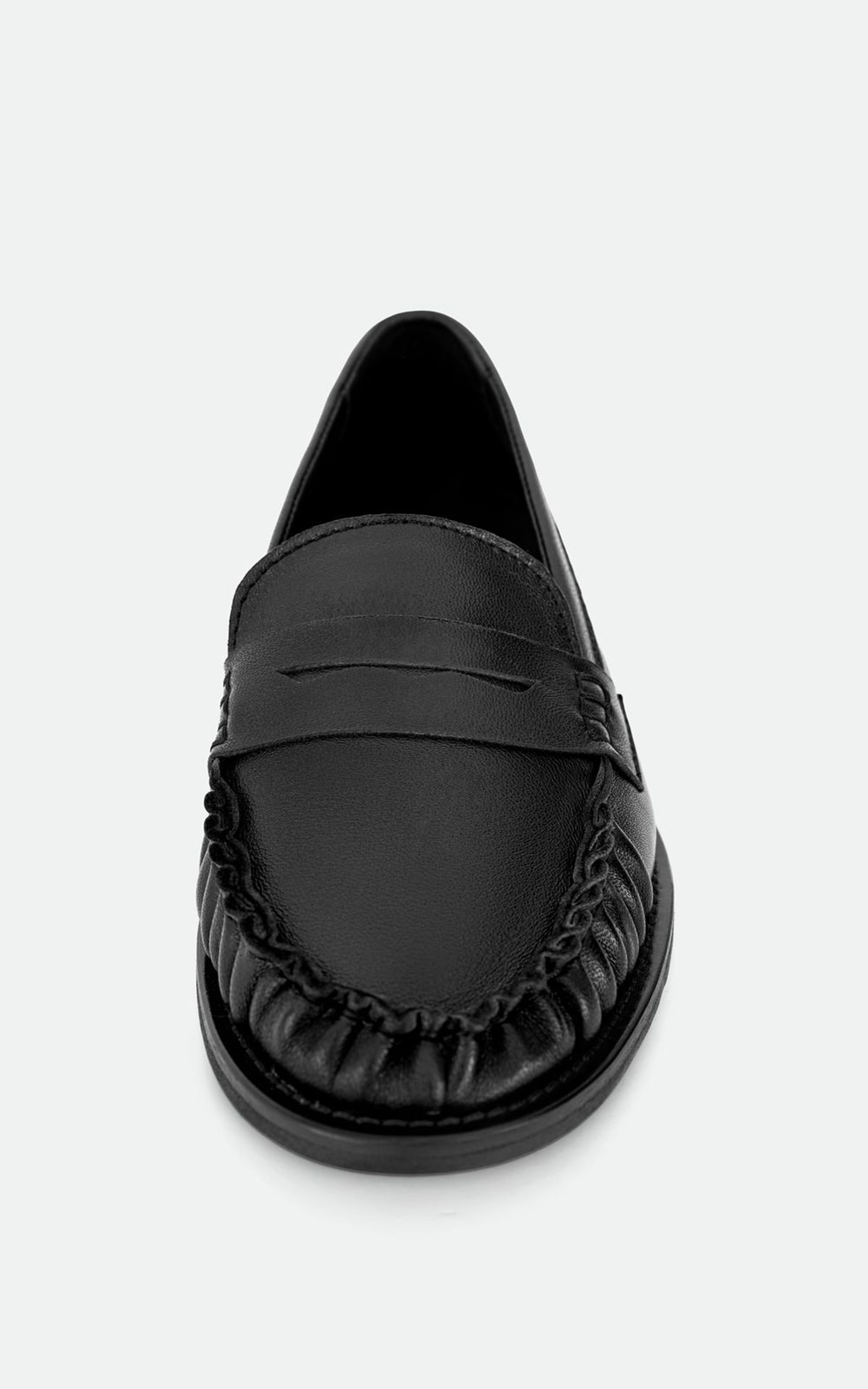 Loafersy RHEA skórzane z fakturowanymi marszczeniami