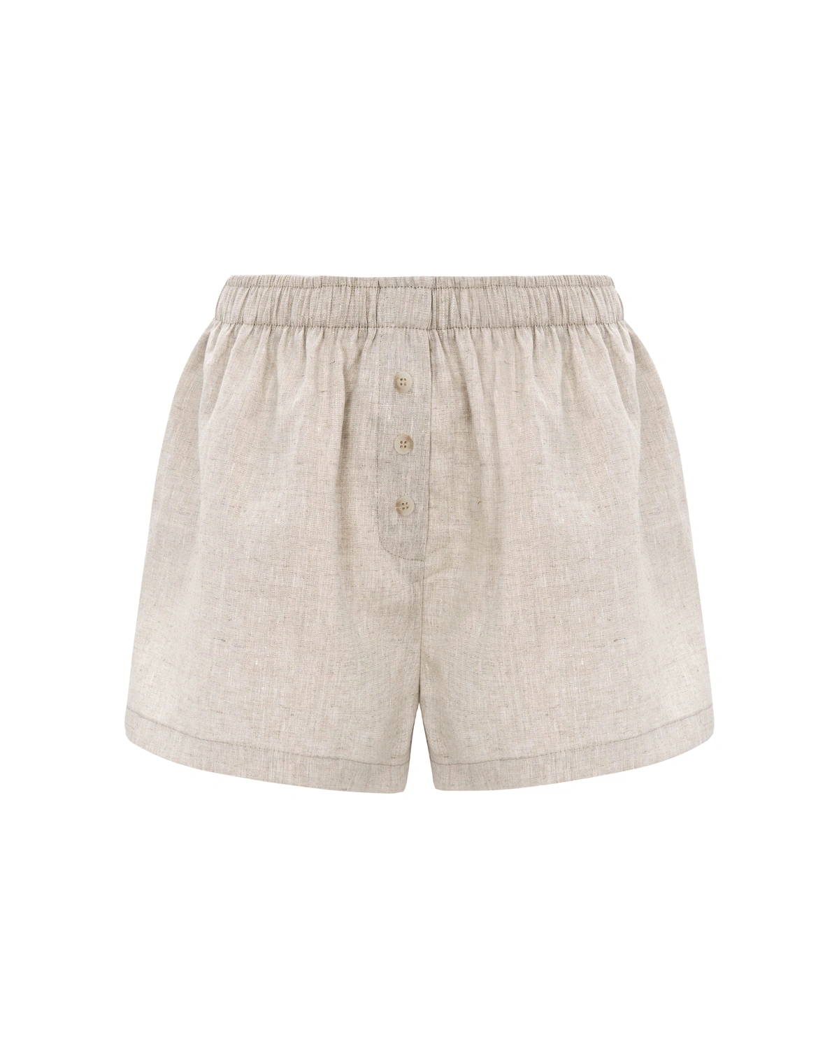 Elastic Waist Shorts with Buttons