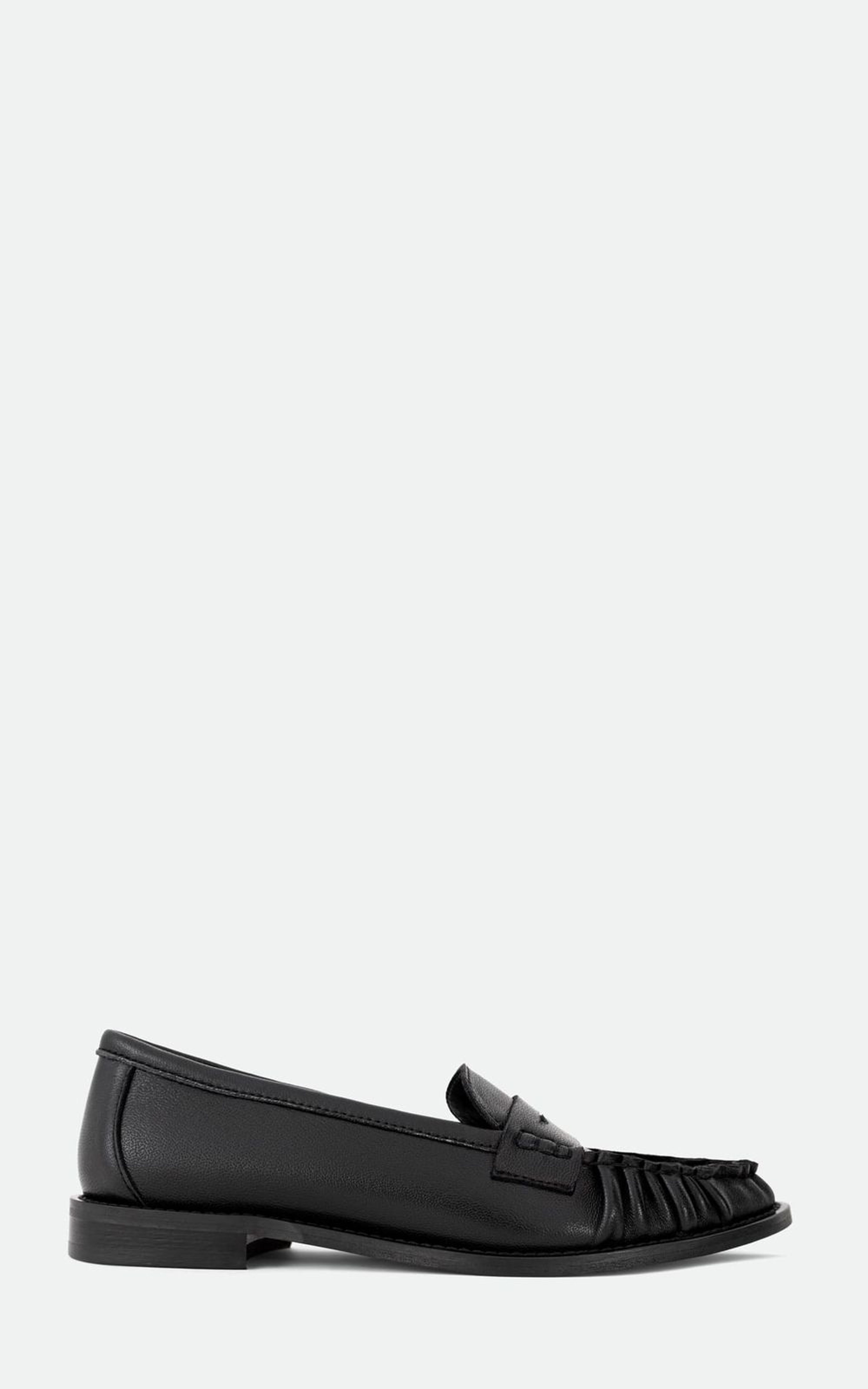 RHEA Leather Loafers with Pleats
