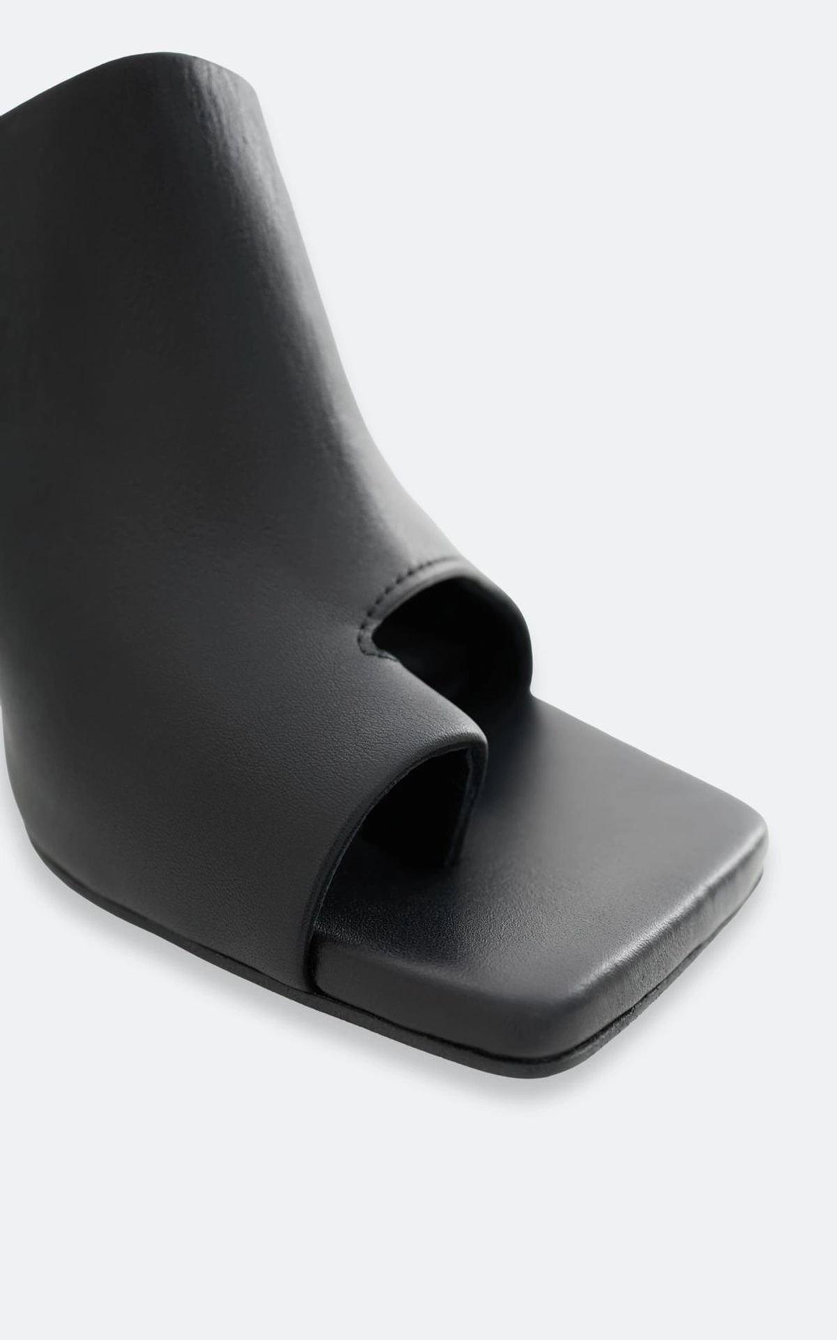 Leather Geometric Heeled Mules BRUNA
