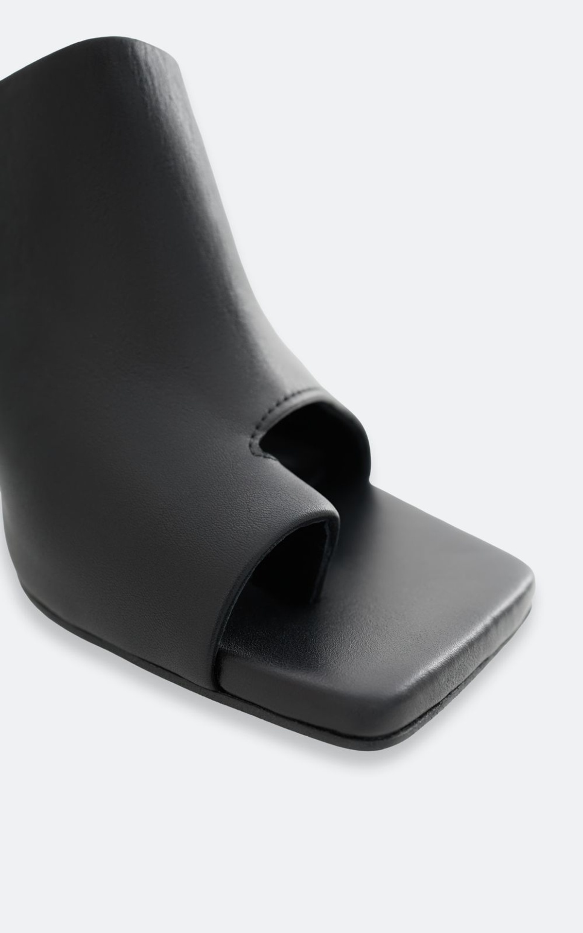 Leather Geometric Heeled Mules BRUNA