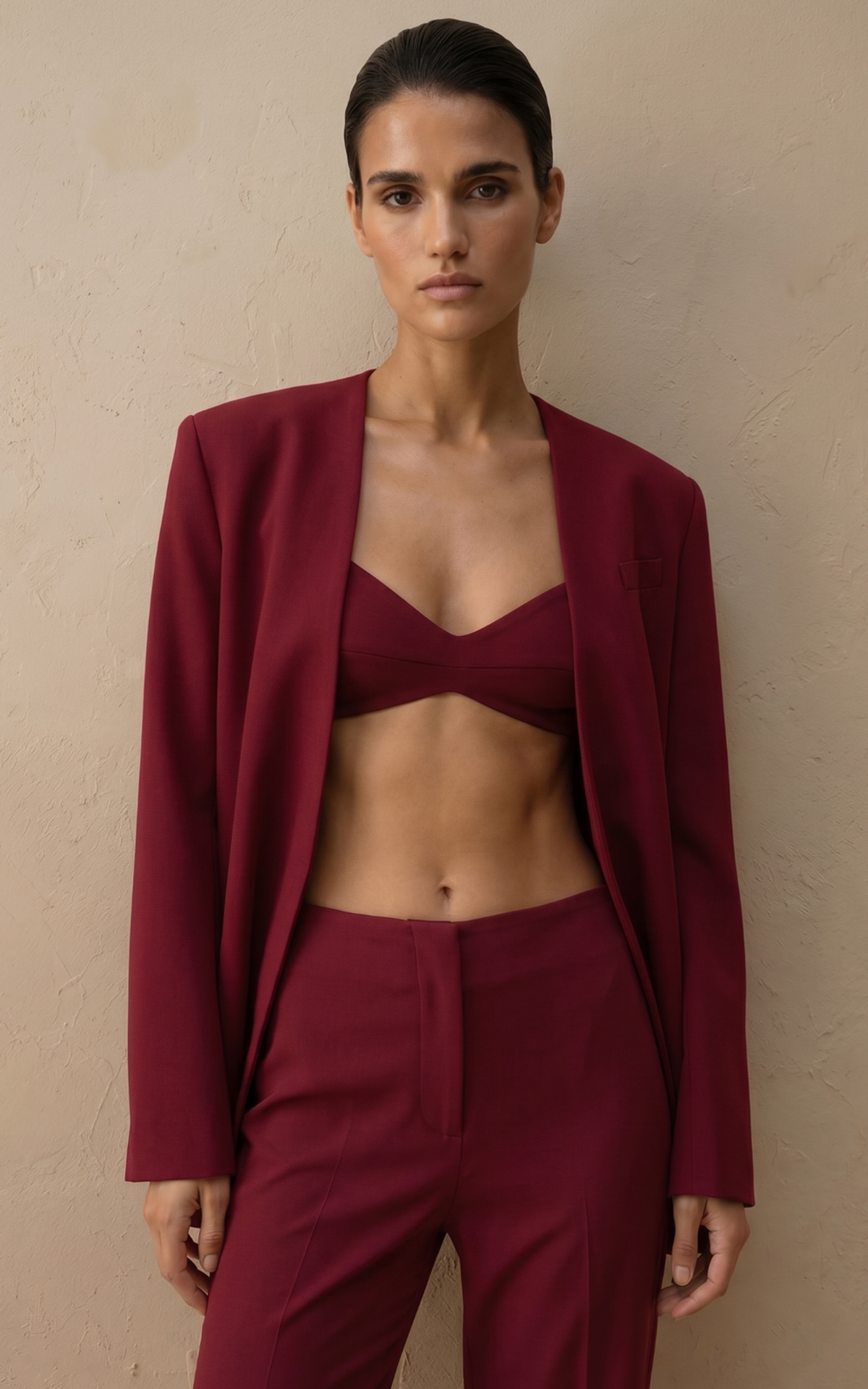 Collarless Tailored Jacket