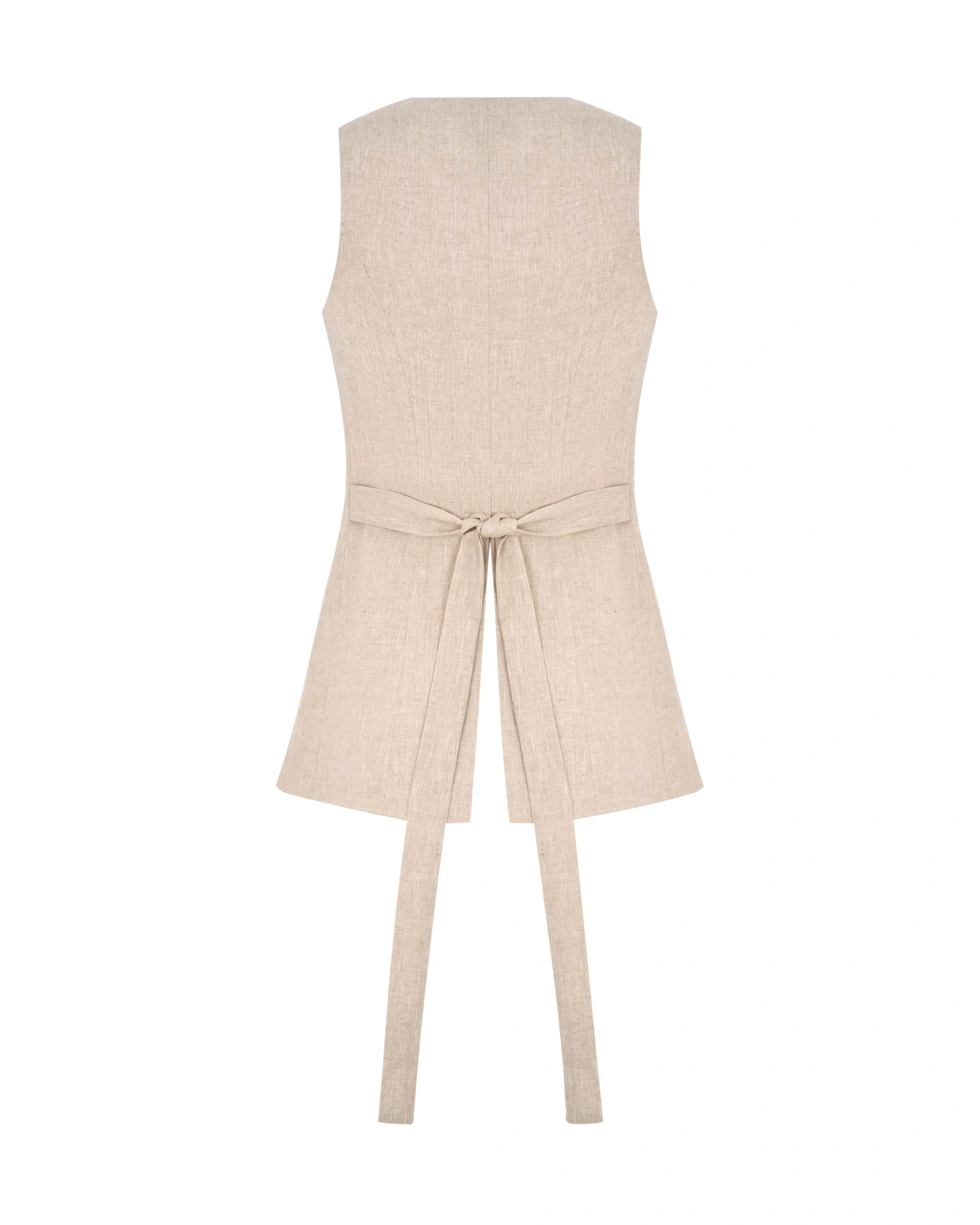 Hemp High Neck Vest with Button Closures and Back Tie