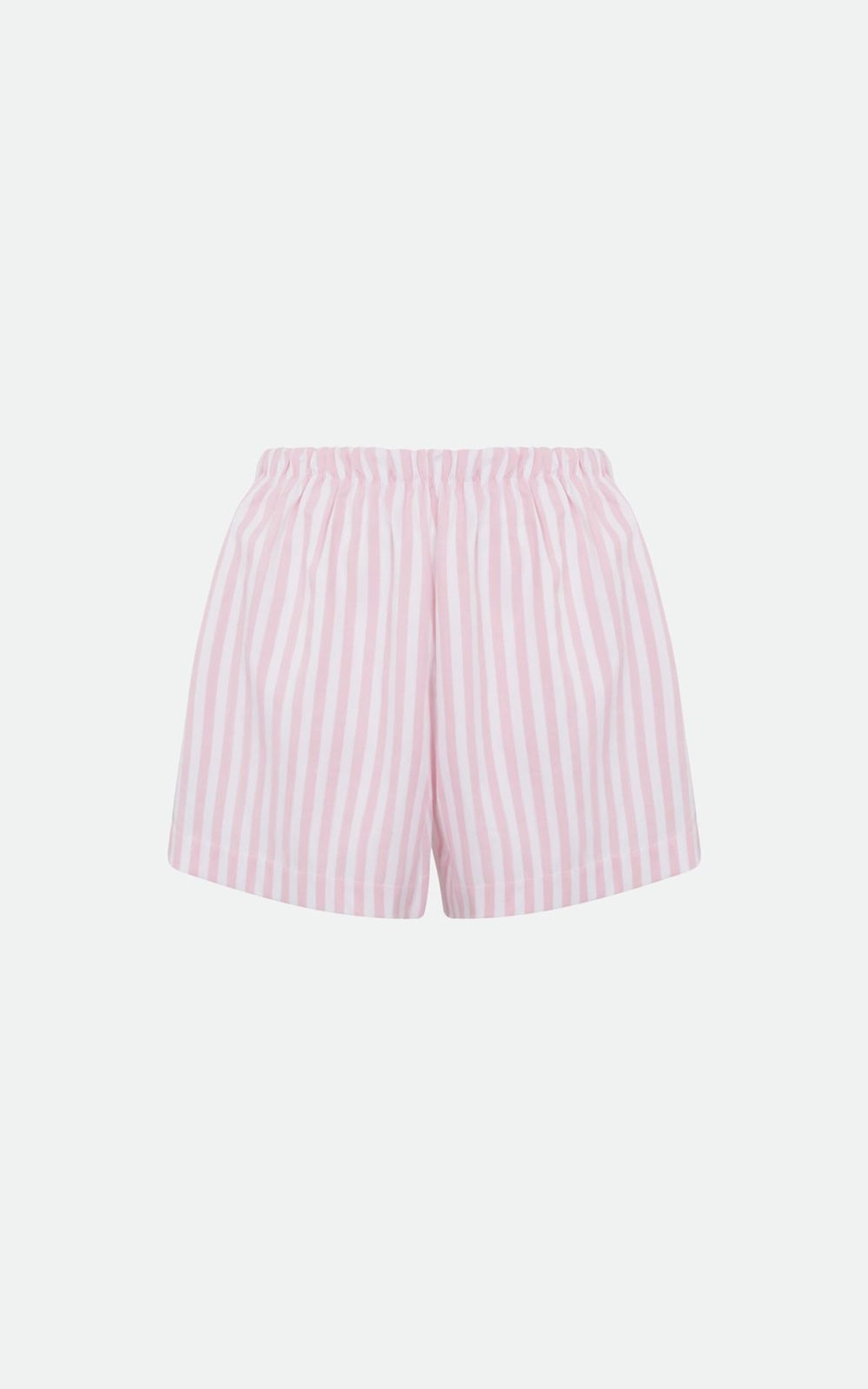 Striped Pyjama-Style Shirt and Shorts Matching Set 