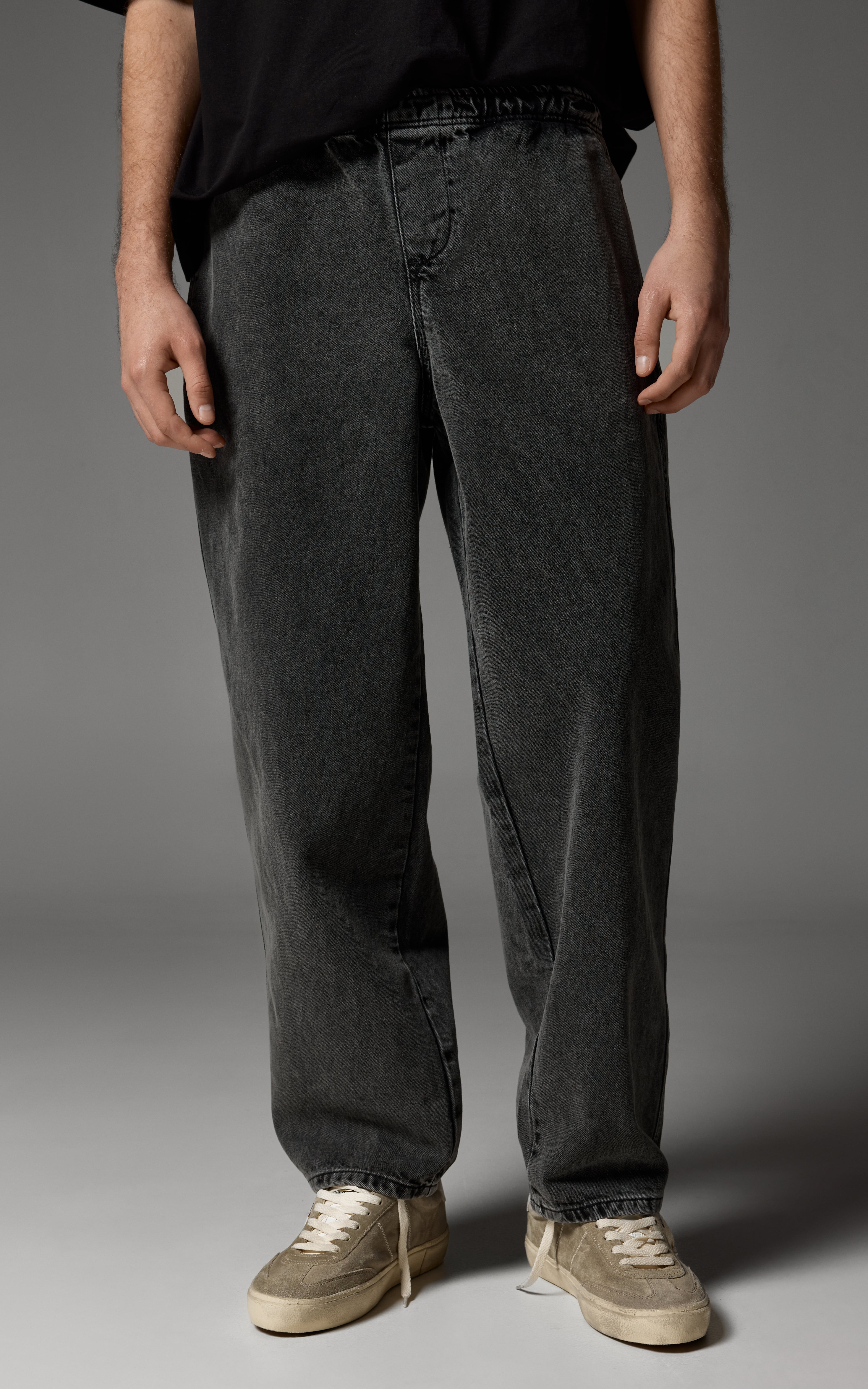 BAGGY Jeans with Elastic Band - Graphite | COOSH