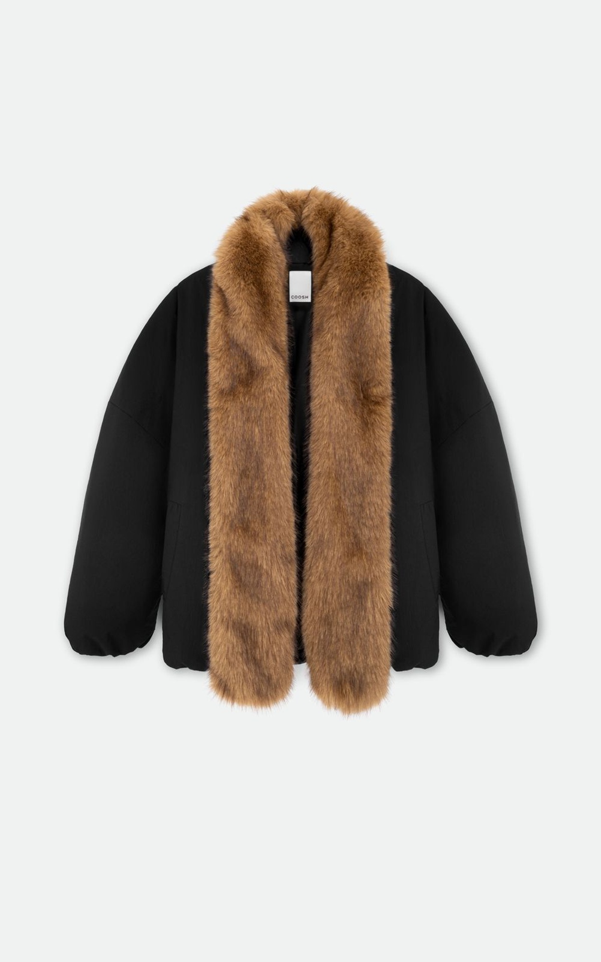 Short Parka with Detachable Coyote Fur Collar