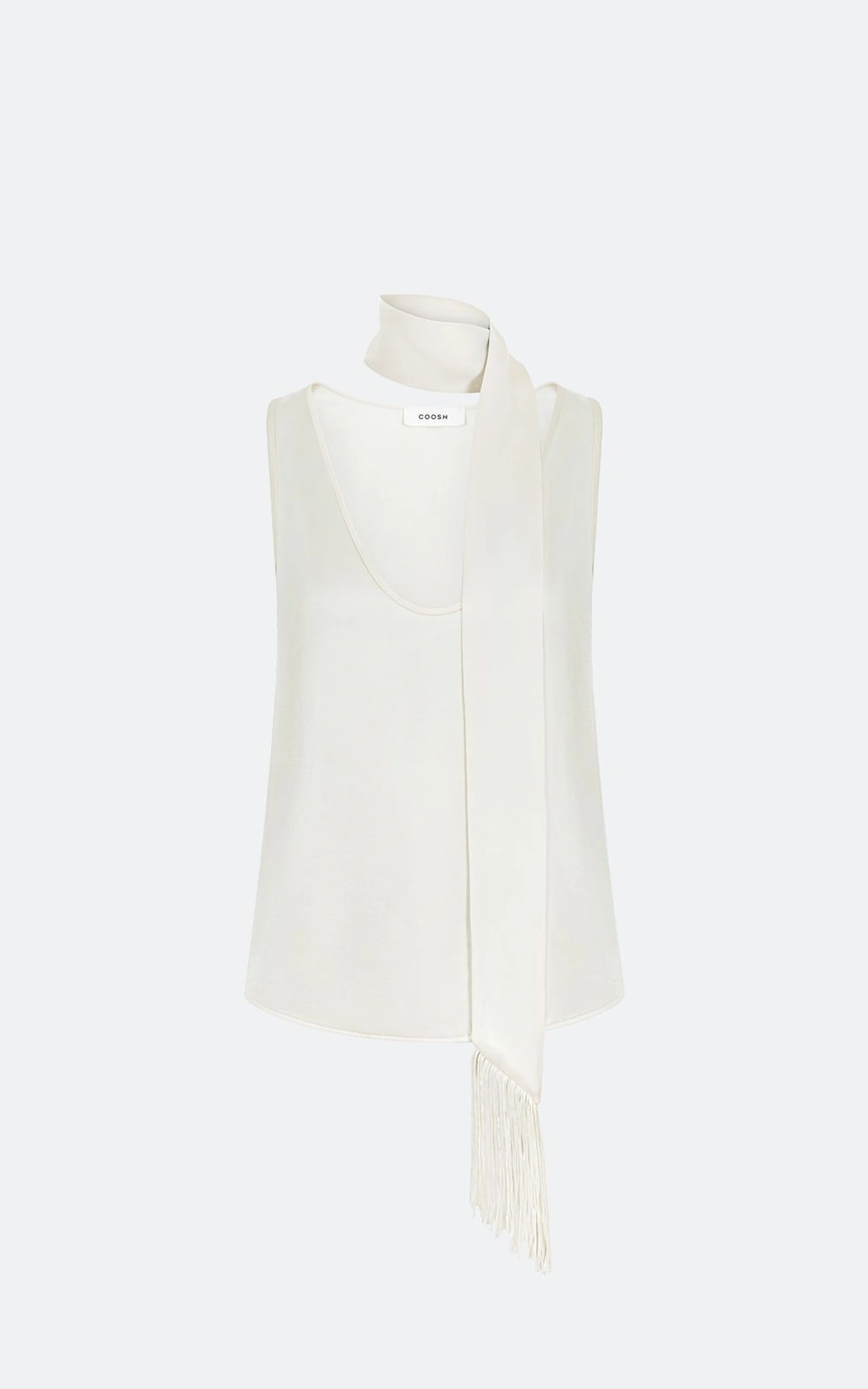 Satin Top with Thin Scarf
