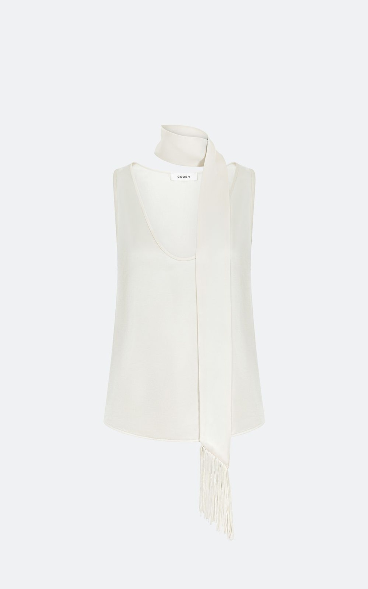 Satin Top with Thin Scarf