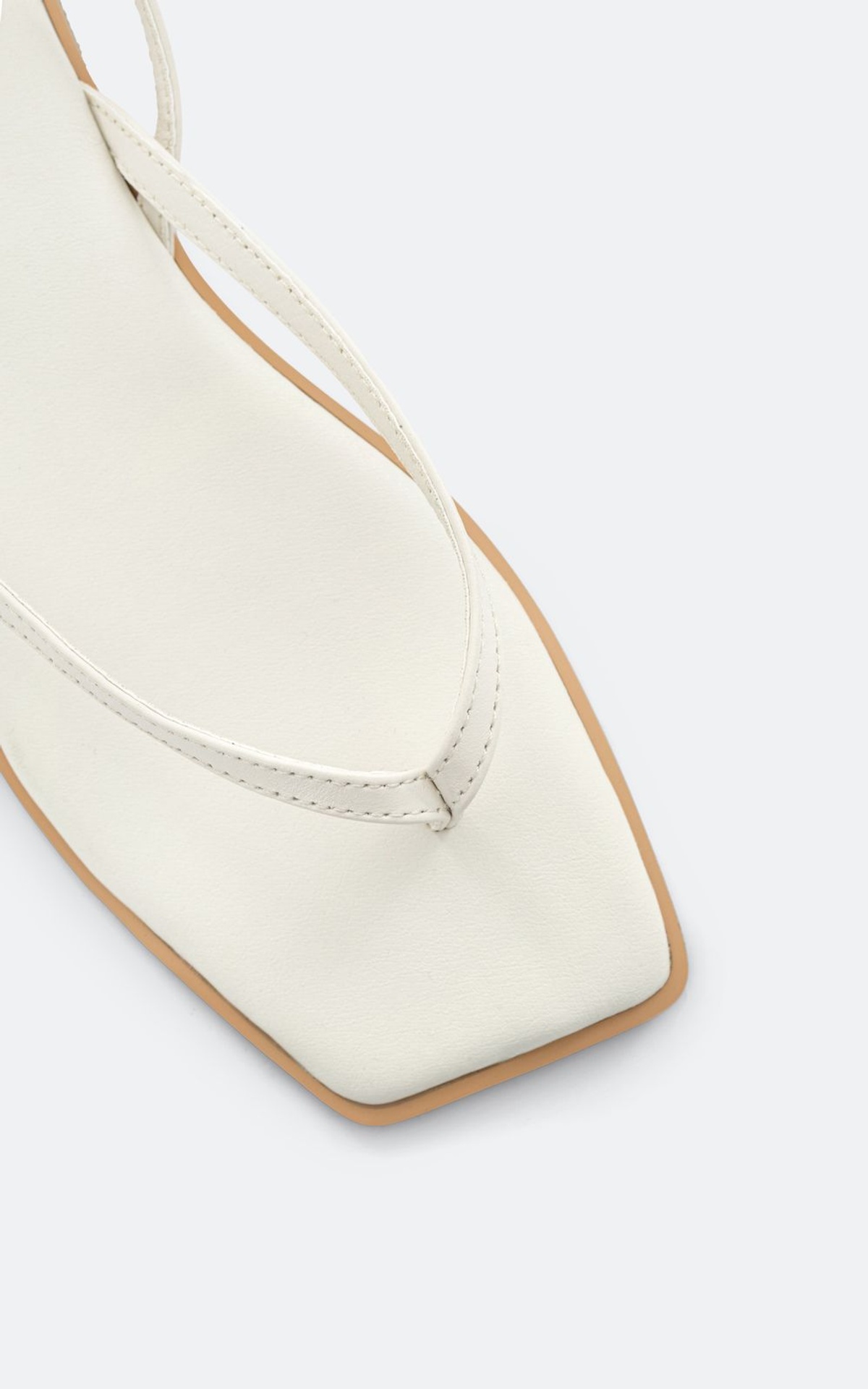 Leather Square-Toe Flat Sandals